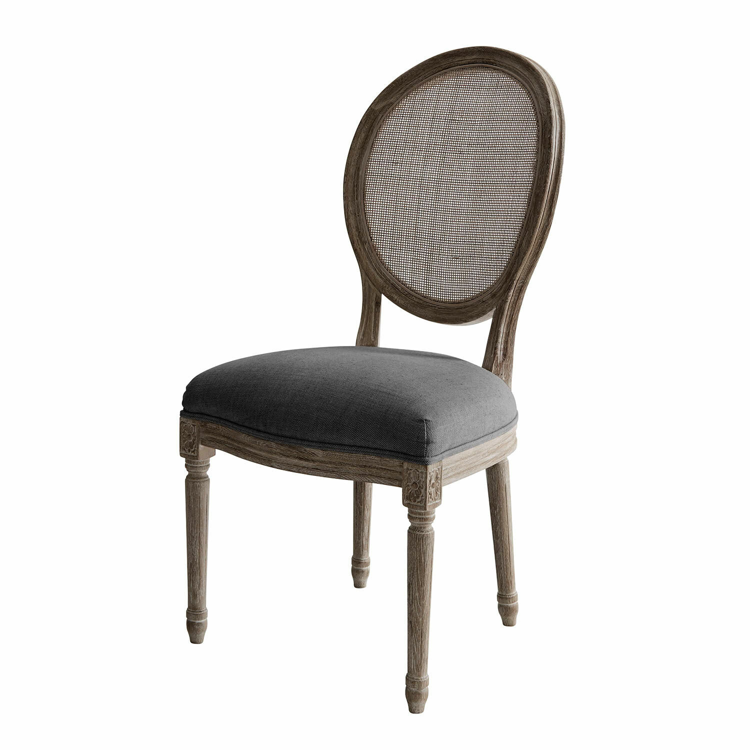 marrón/negro Silla Danube de madera marrón con asiento tapizado negro y respaldo ovalado de malla