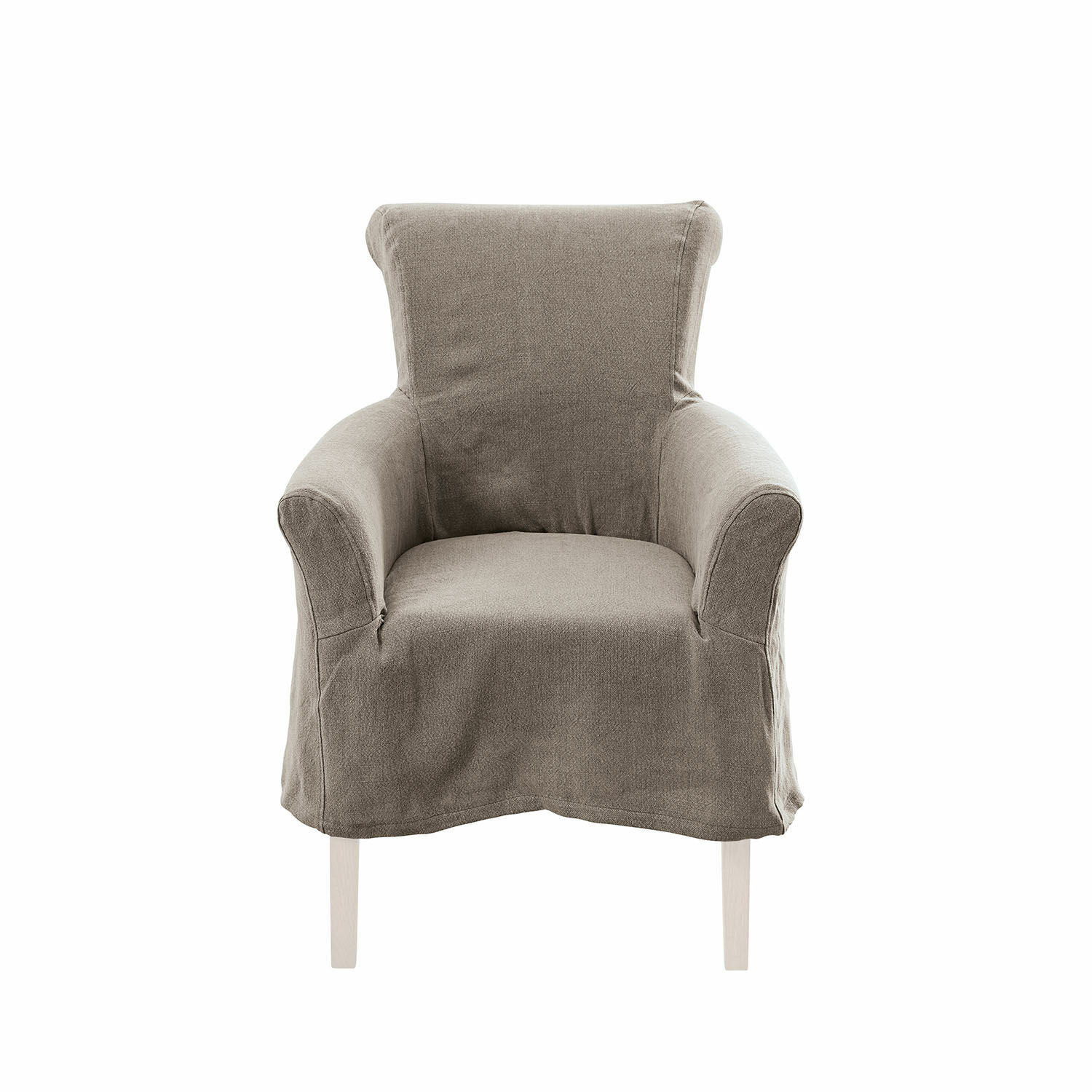 Funda para sillón Valeria gris de algodón, protección práctica para silla, tejido suave