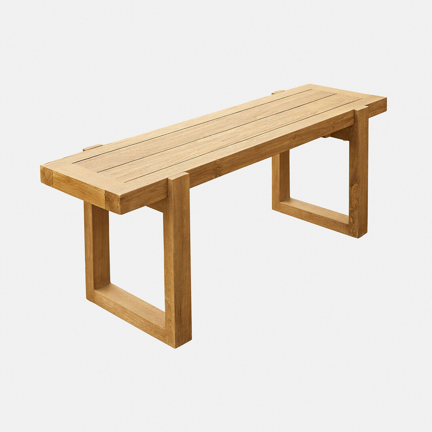 Banco de madera de roble natural con diseño moderno, ideal para interiores y exteriores