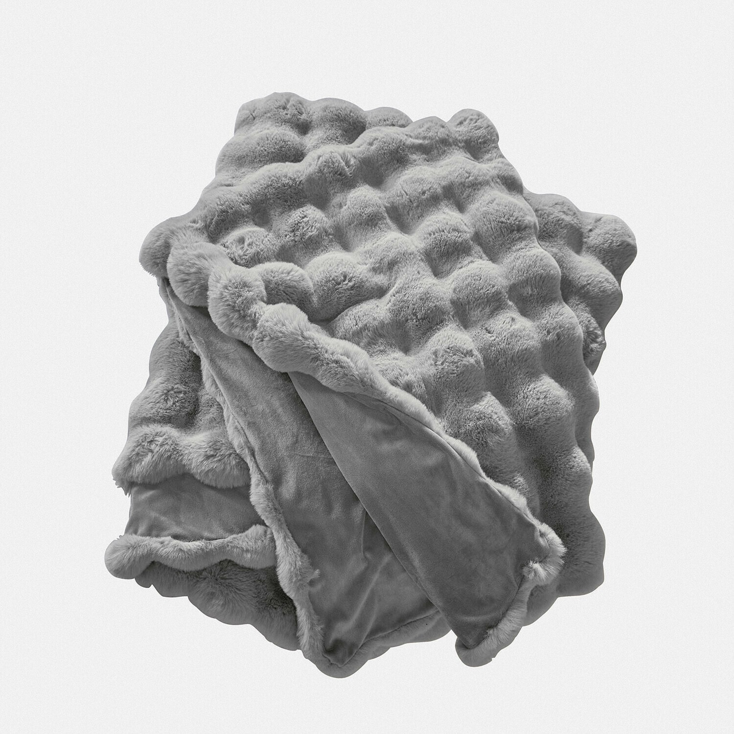 Plaid Zalina Manta gris suave con diseño de piel sintética y reverso de terciopelo para ambiente acogedor