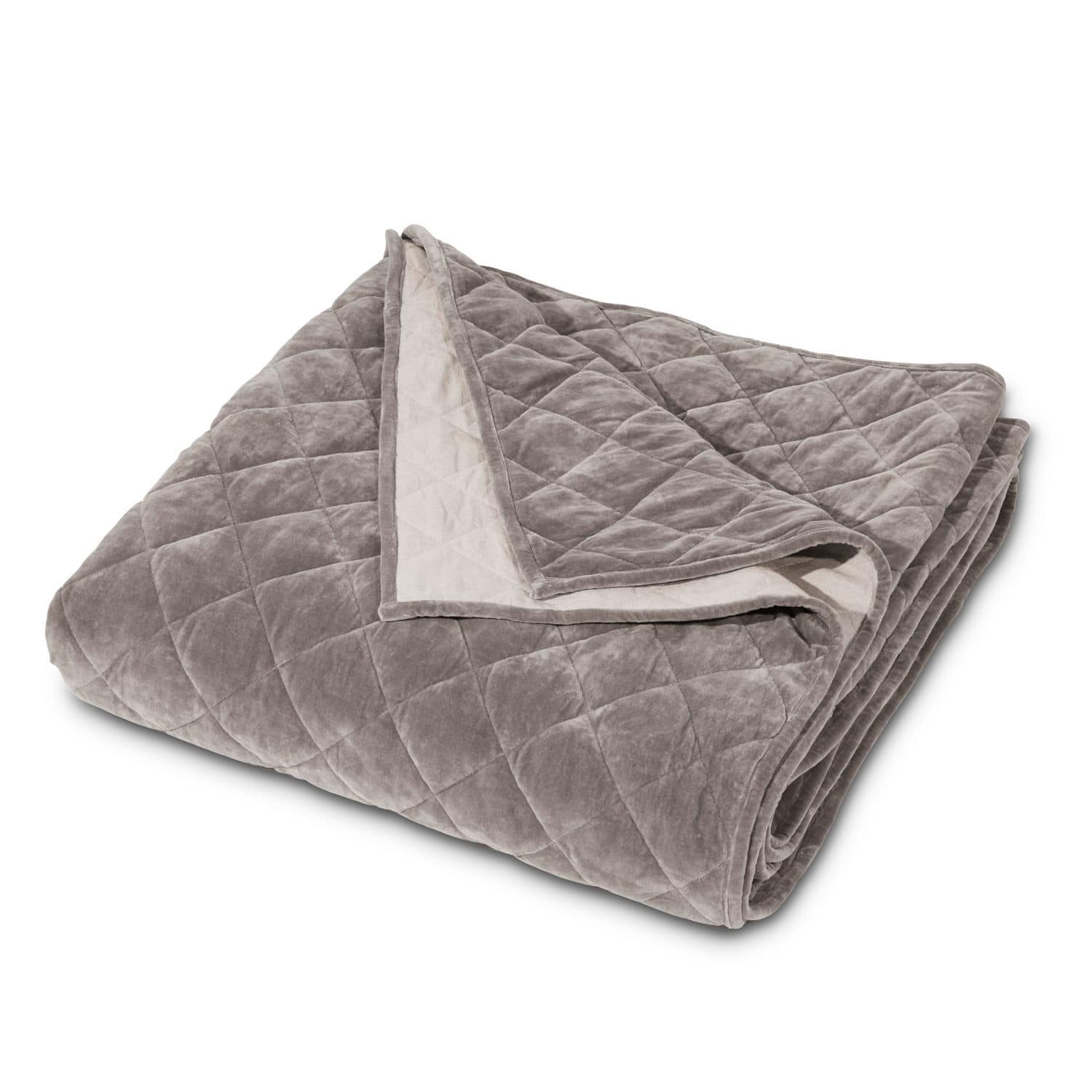 Colcha Verdier Manta acolchada de terciopelo suave en gris, perfecta para un ambiente acogedor