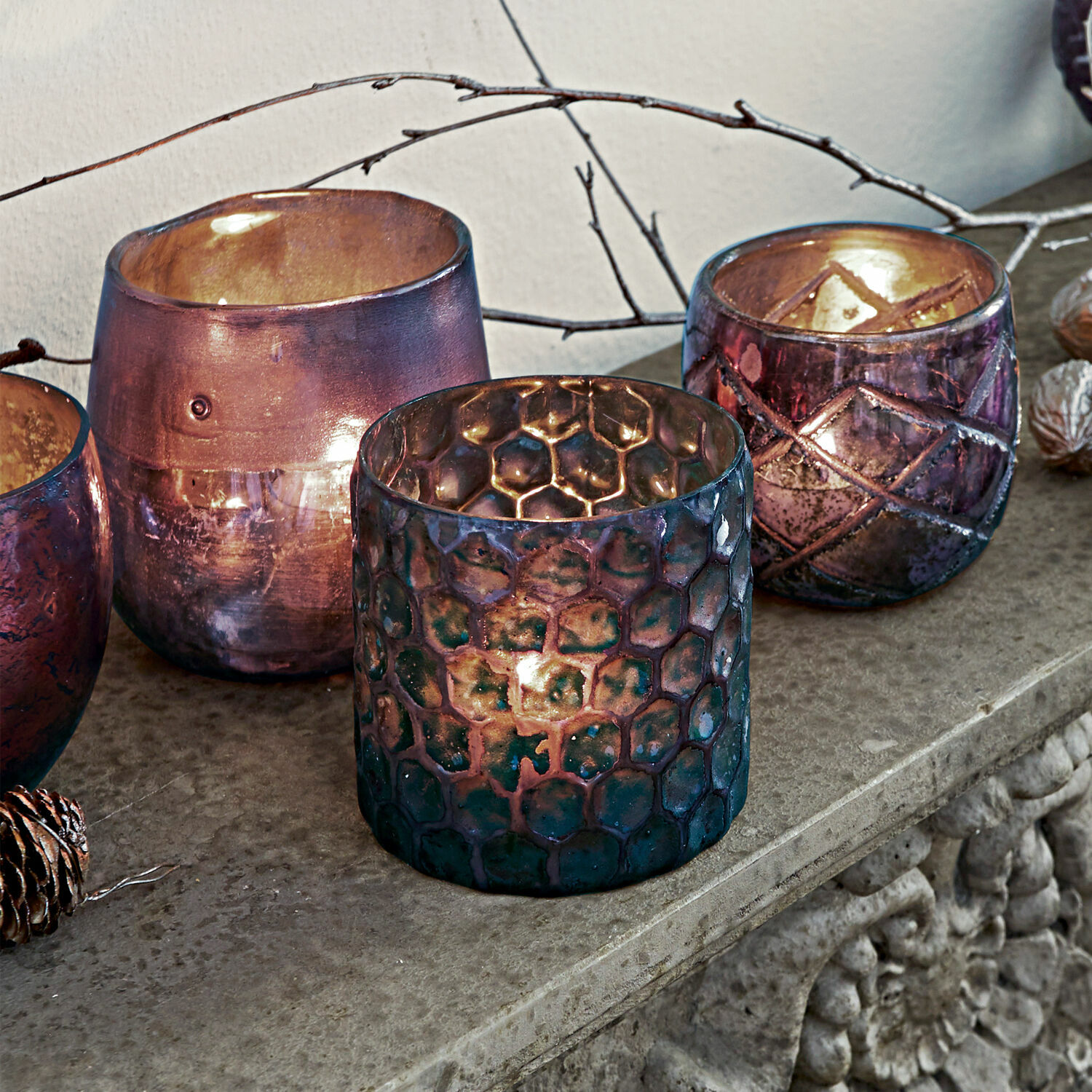 Set de 4 portavelas Marine