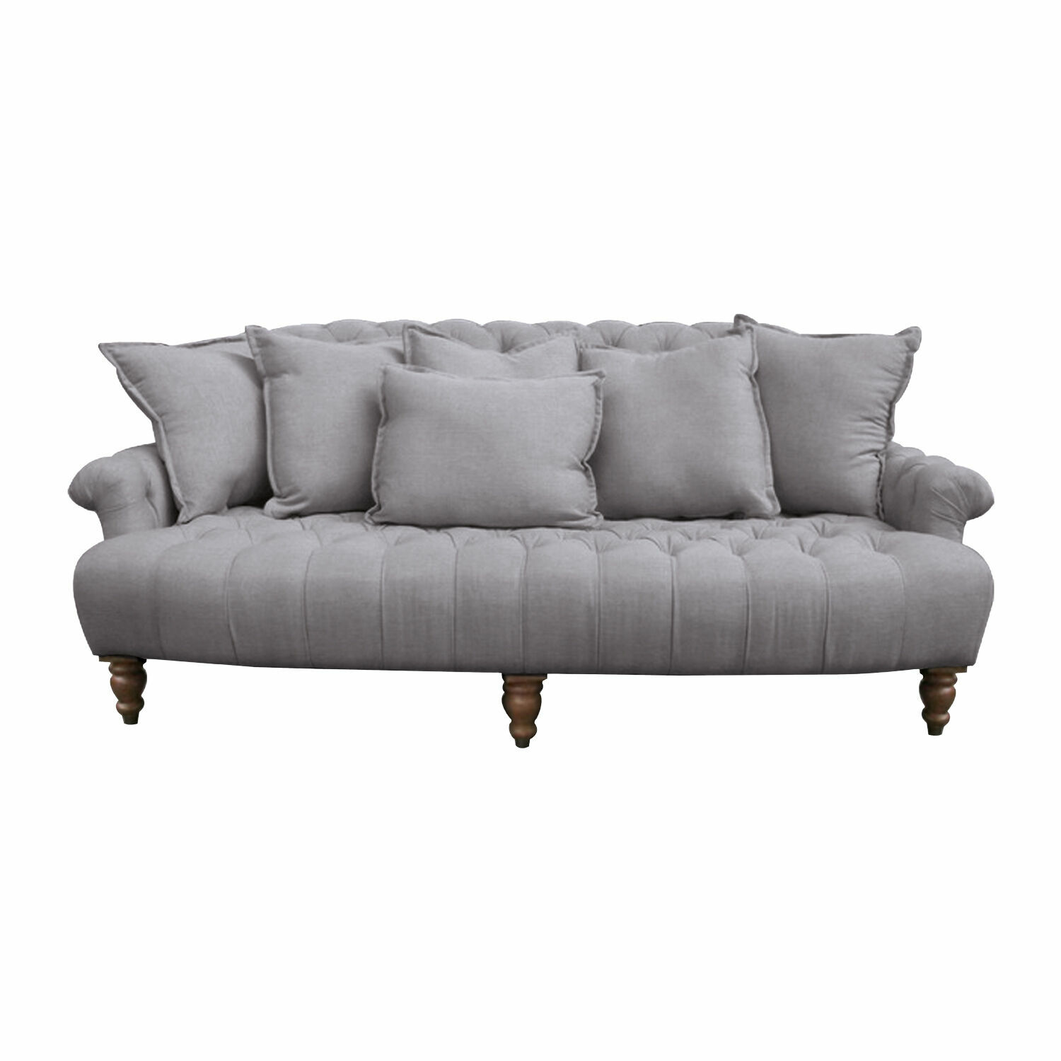 gris azulado Sofá gris Springfield Village tapizado con cojines y patas de madera para salón