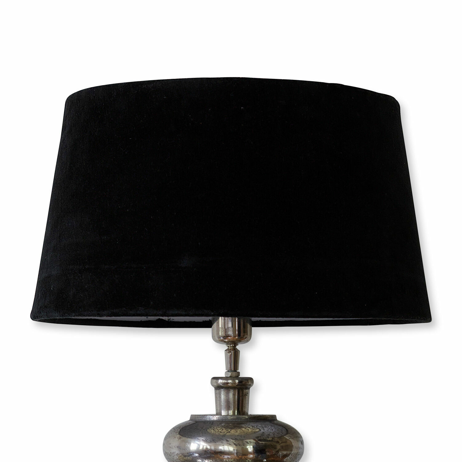 terciopelo negro Pantalla de lámpara Boffas de terciopelo negro con base metálica, lámpara decorativa elegante