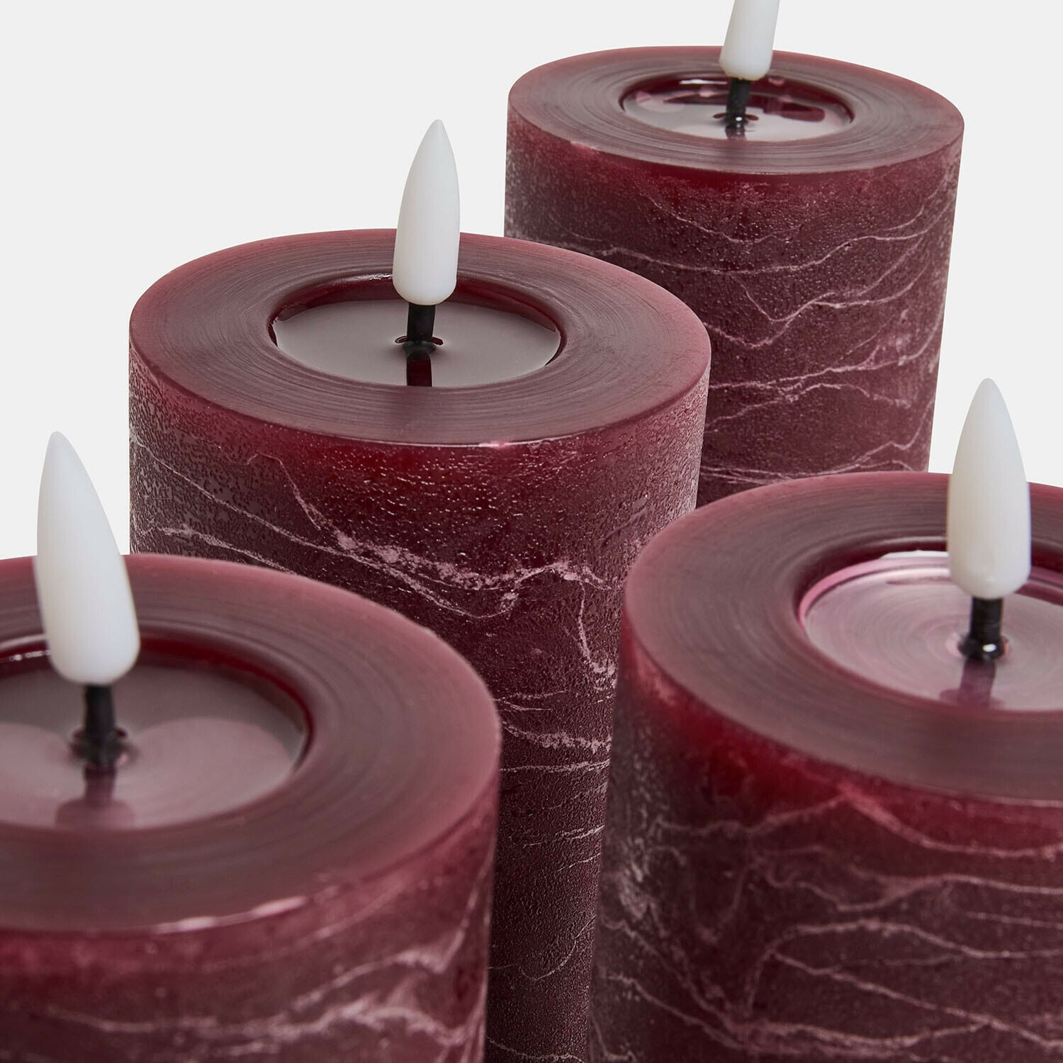 Set de 4 velas LED cilíndricas Rimfalla