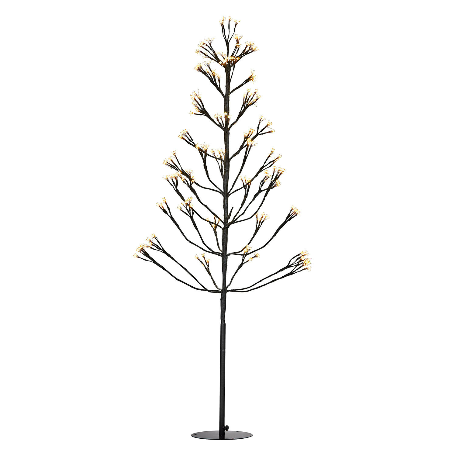 Árbol LED Brúnvek Árbol decorativo LED de metal negro con luz blanca cálida, lámpara moderna para decoración