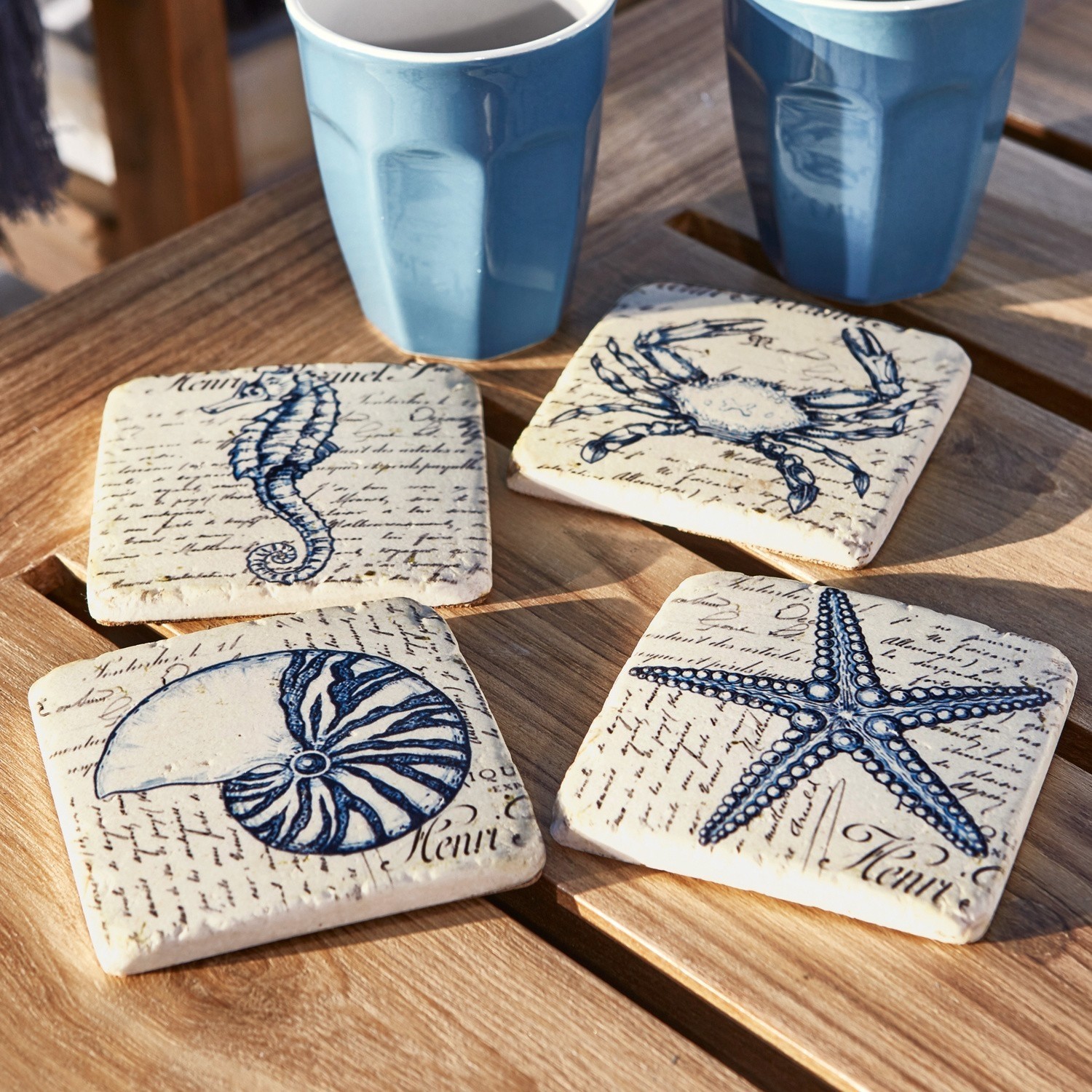 Set de 4 posavasos Faune Marine