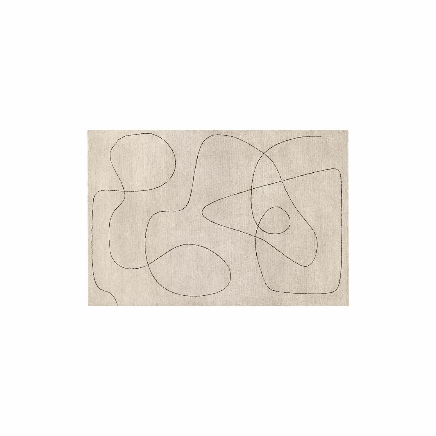 Alfombra Lavinois Alfombra beige con diseño abstracto negro, material suave, estilo moderno para salón