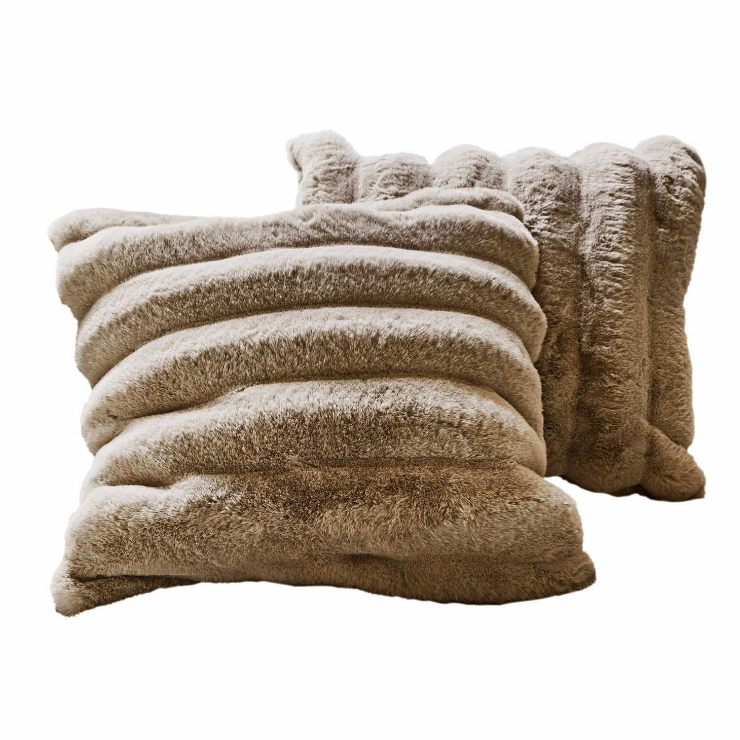 Set de 2 fundas de cojín Caelira Cojines decorativos beige de felpa suave, ideales para un ambiente acogedor