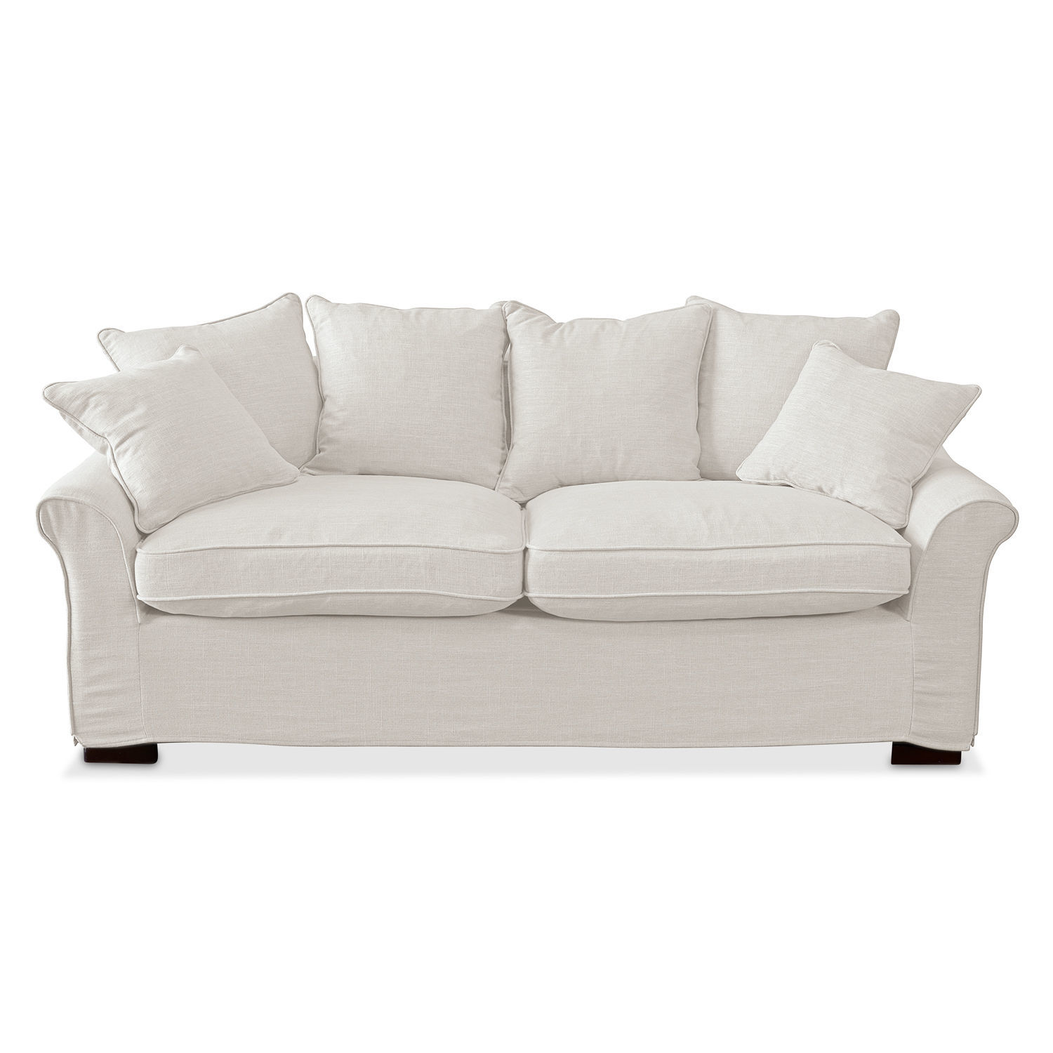 crema Sofá Long Beach crema de tela, cómodo y elegante para sala de estar moderna