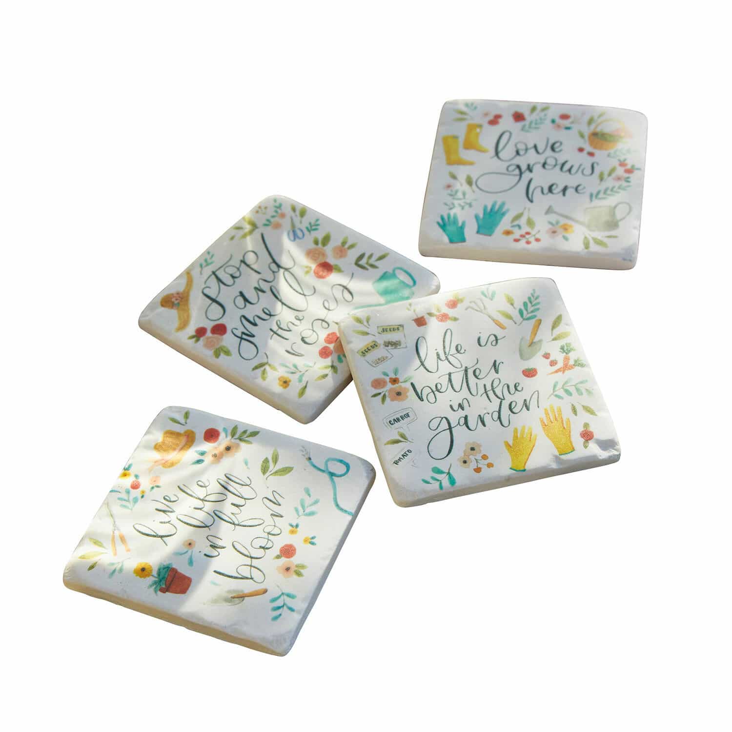 Set de 4 posavasos Happy