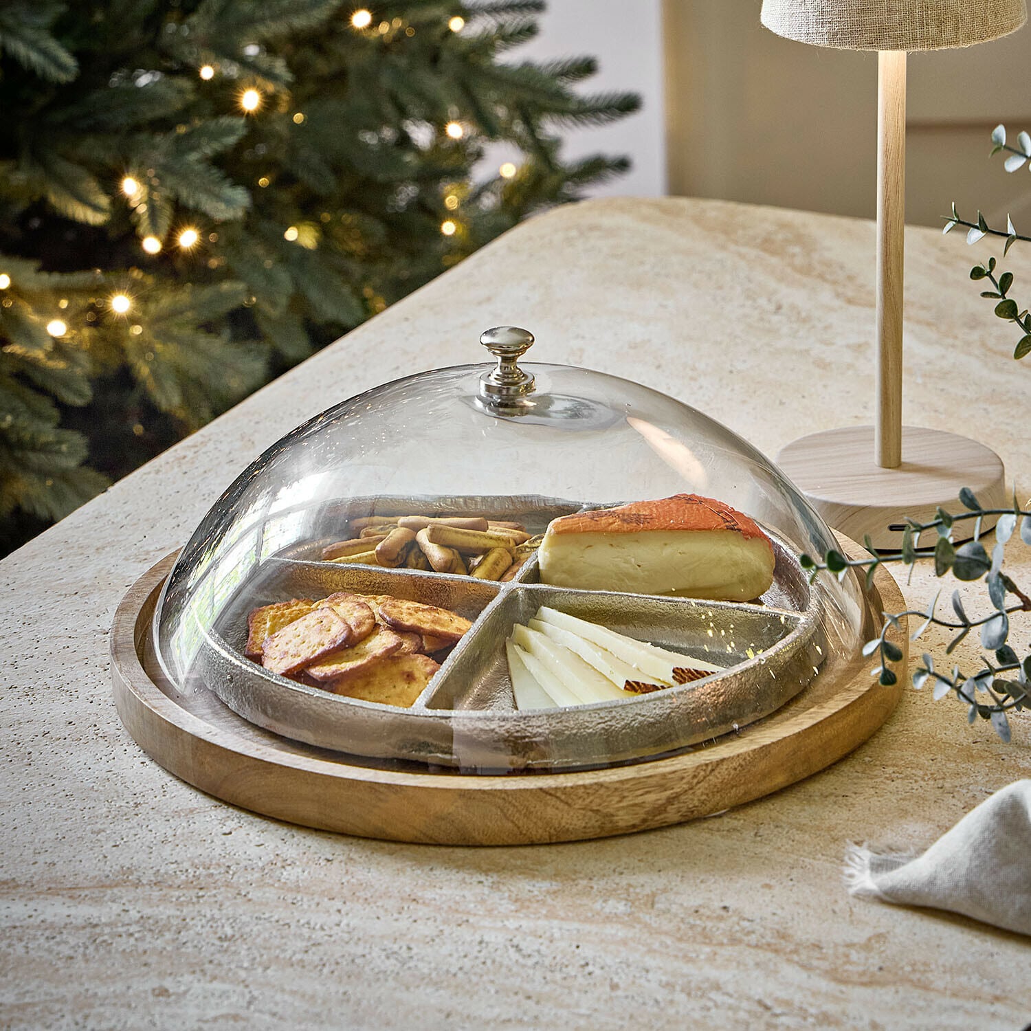 Campana de cristal con plato Adelfia