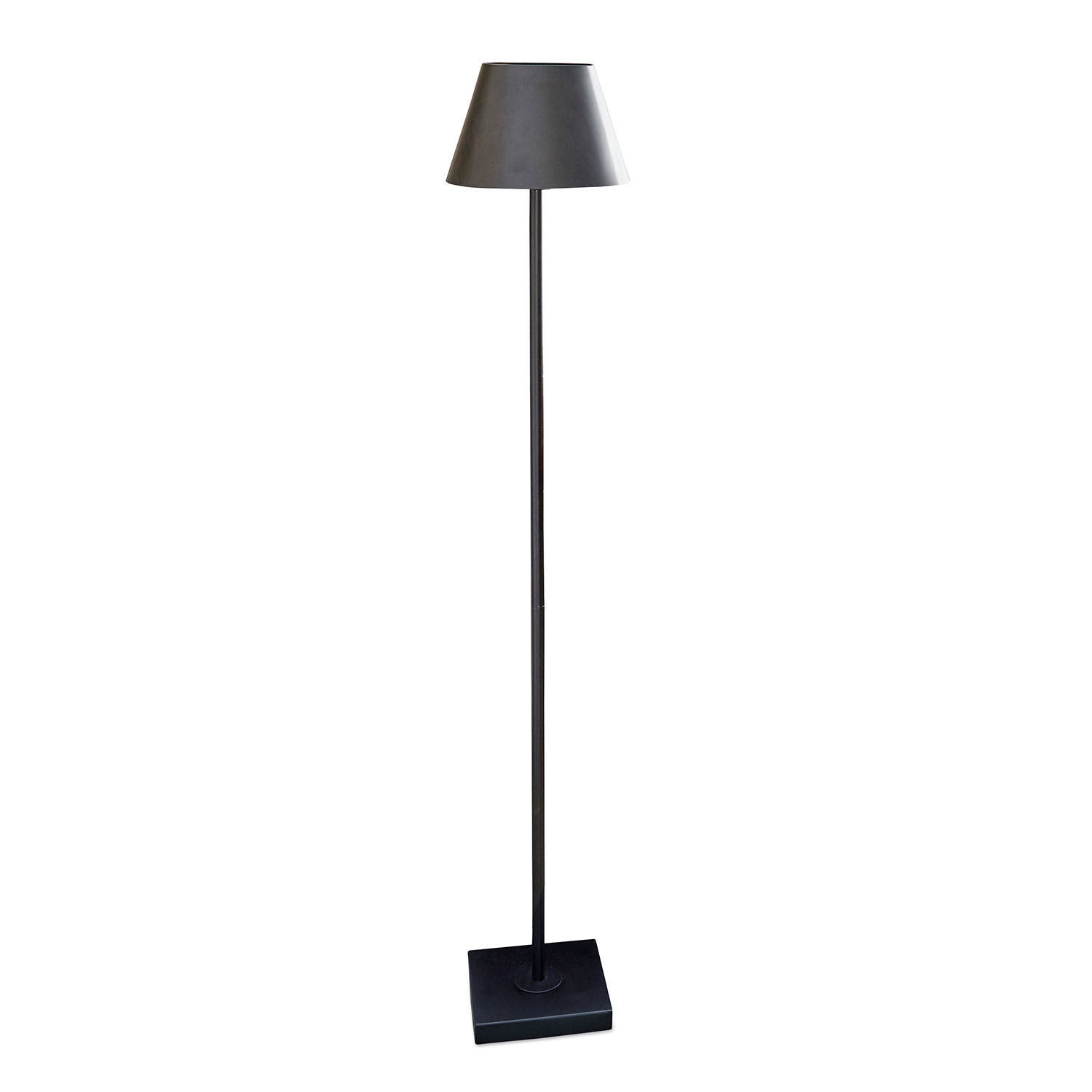 Lámpara de pie Marjan Lámpara de pie negra de metal con pantalla cónica y base cuadrada para interiores modernos