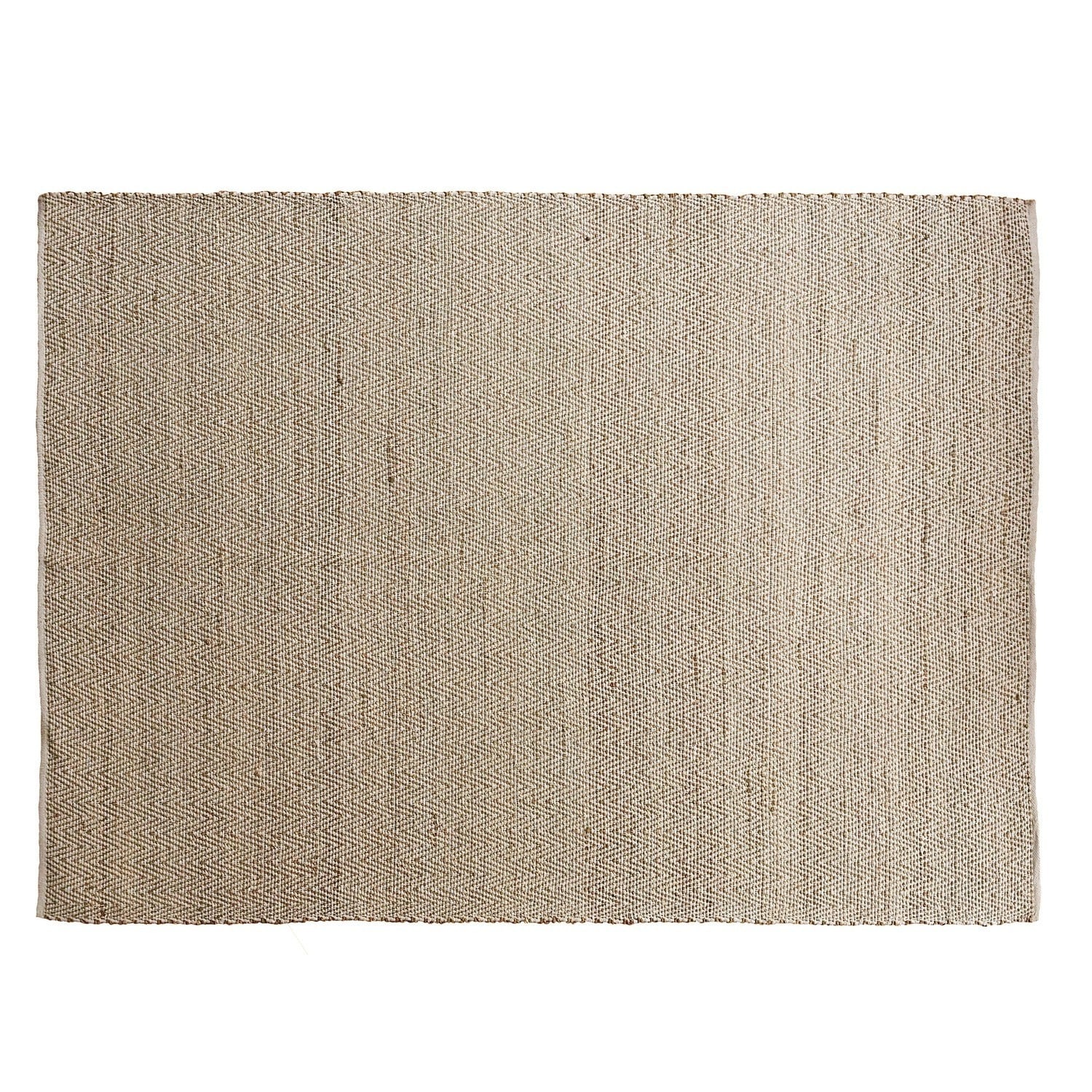 Alfombra beige de material natural con patrón sutil, ideal para interiores y decoración de suelos