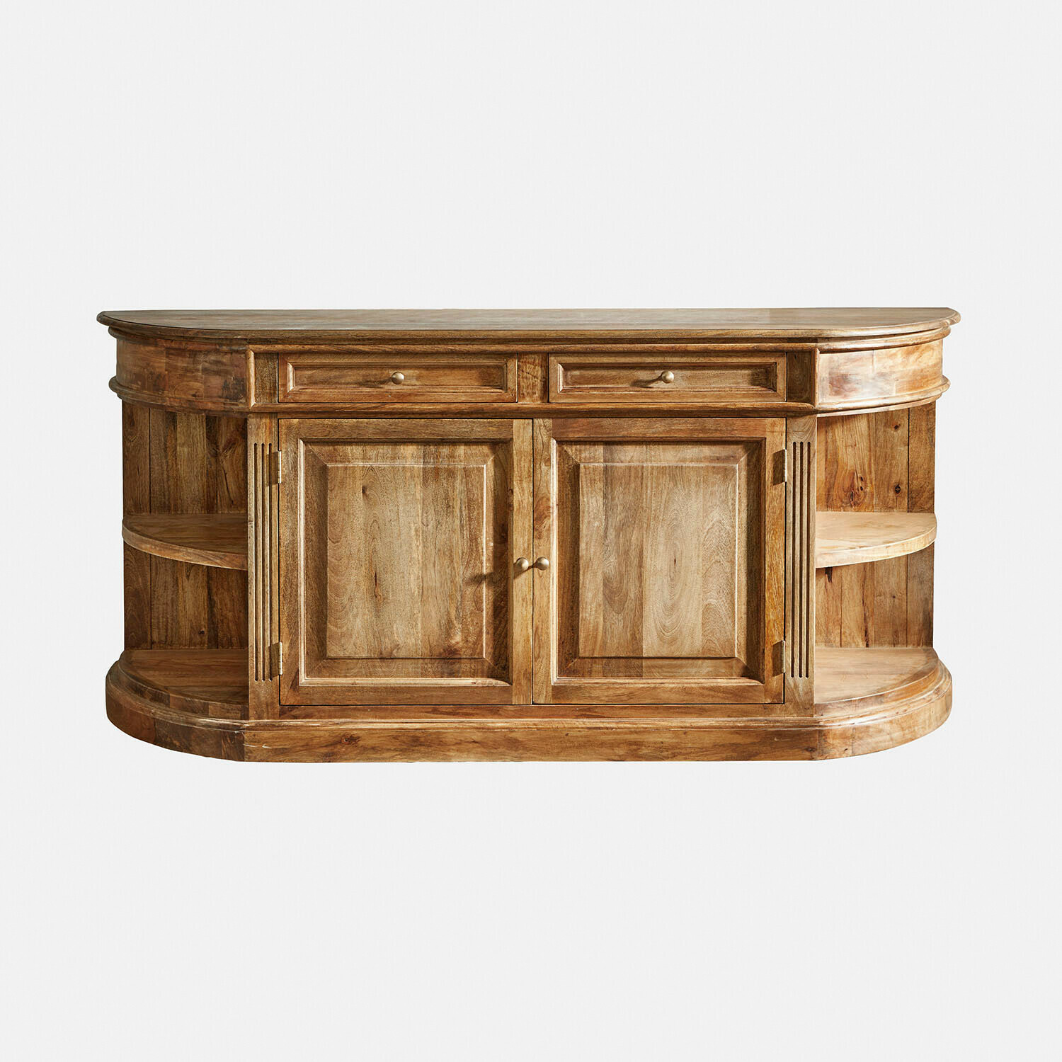 Aparador Wendalique Aparador de madera natural con estantes y cajones, mueble funcional para salón