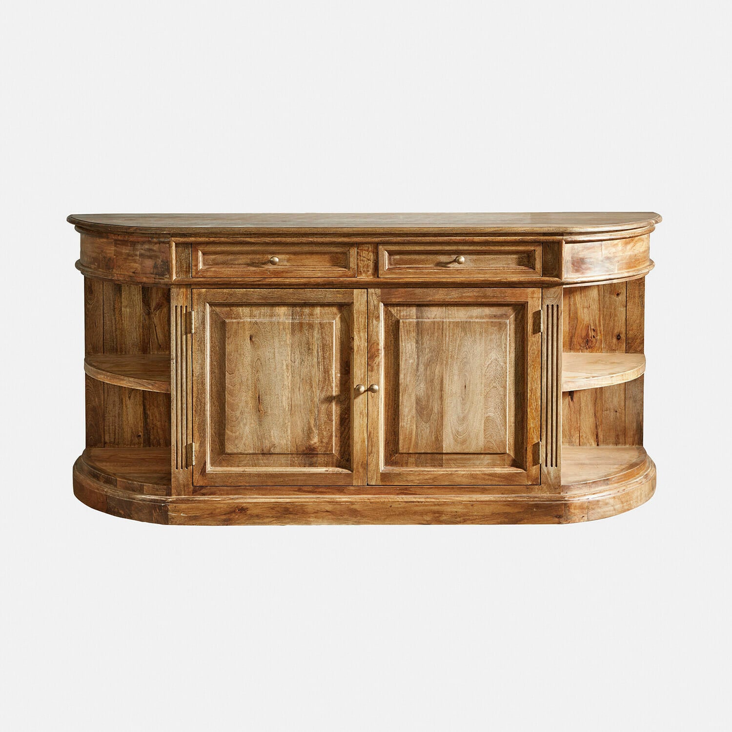 Aparador Wendalique Aparador de madera natural con estantes y cajones, mueble funcional para salón