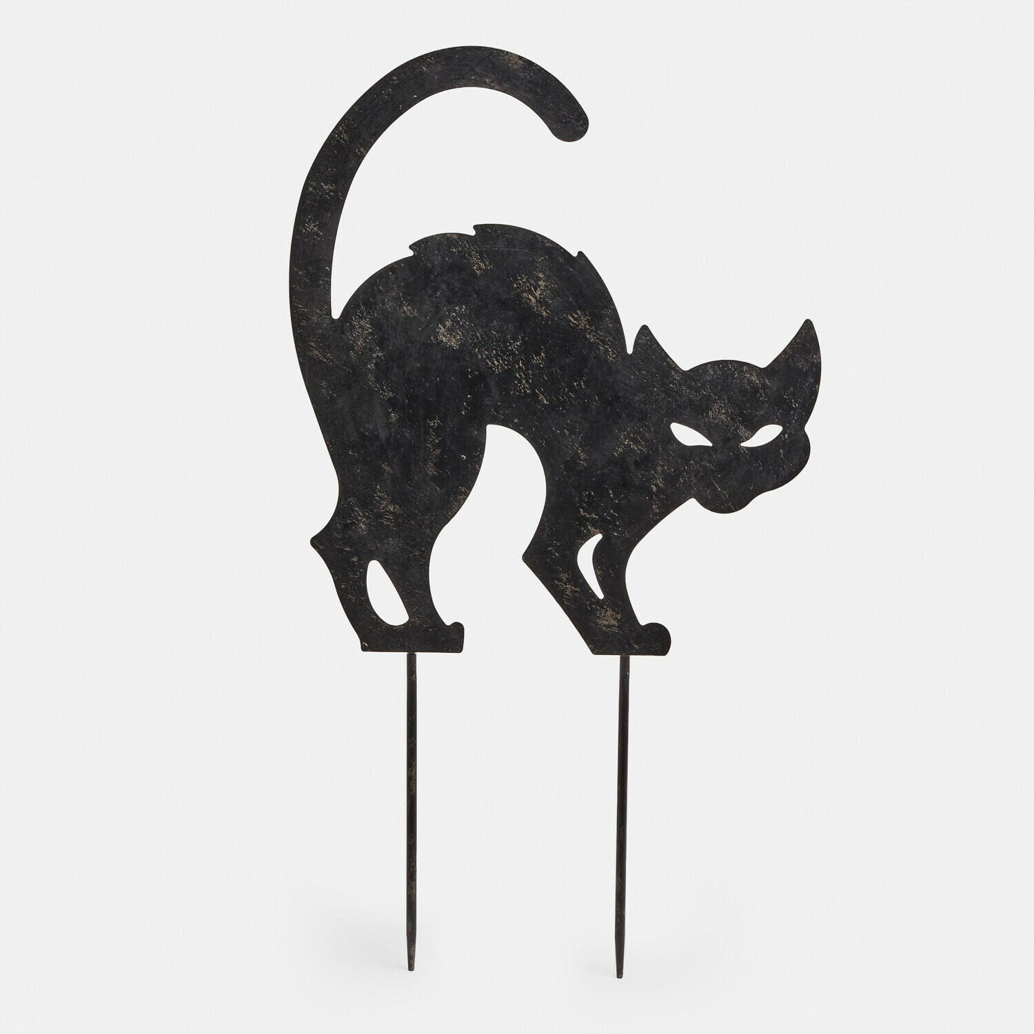 Estaca de jardín Rénelise Decoración de jardín gato negro de metal con dos estacas para clavar en tierra