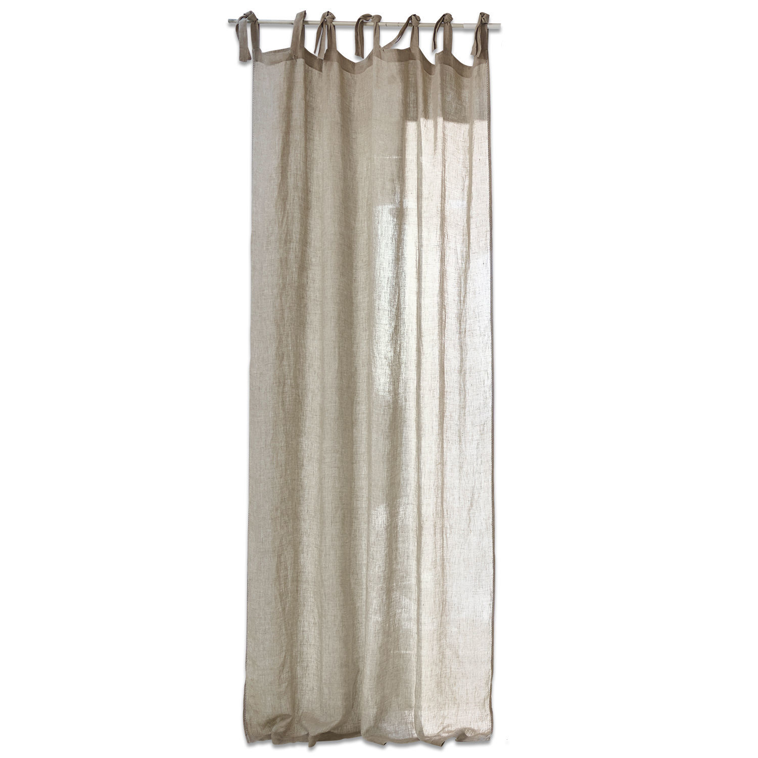 beige Cortina Monthelie beige de lino ligero, decorativa y transpirable para interiores, elegante decoración de ventana