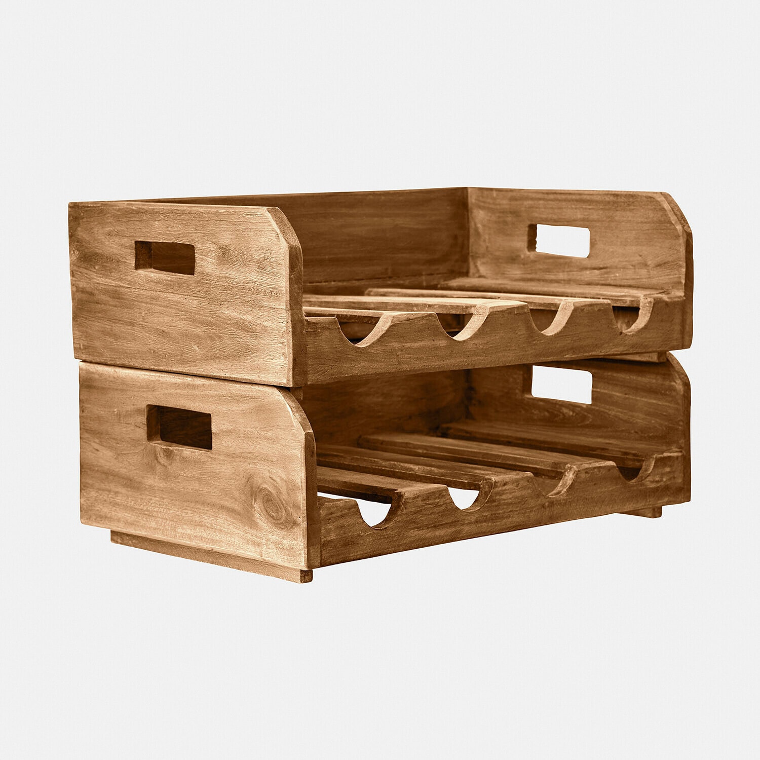 Set de 2 portabotellas Crestwooden
