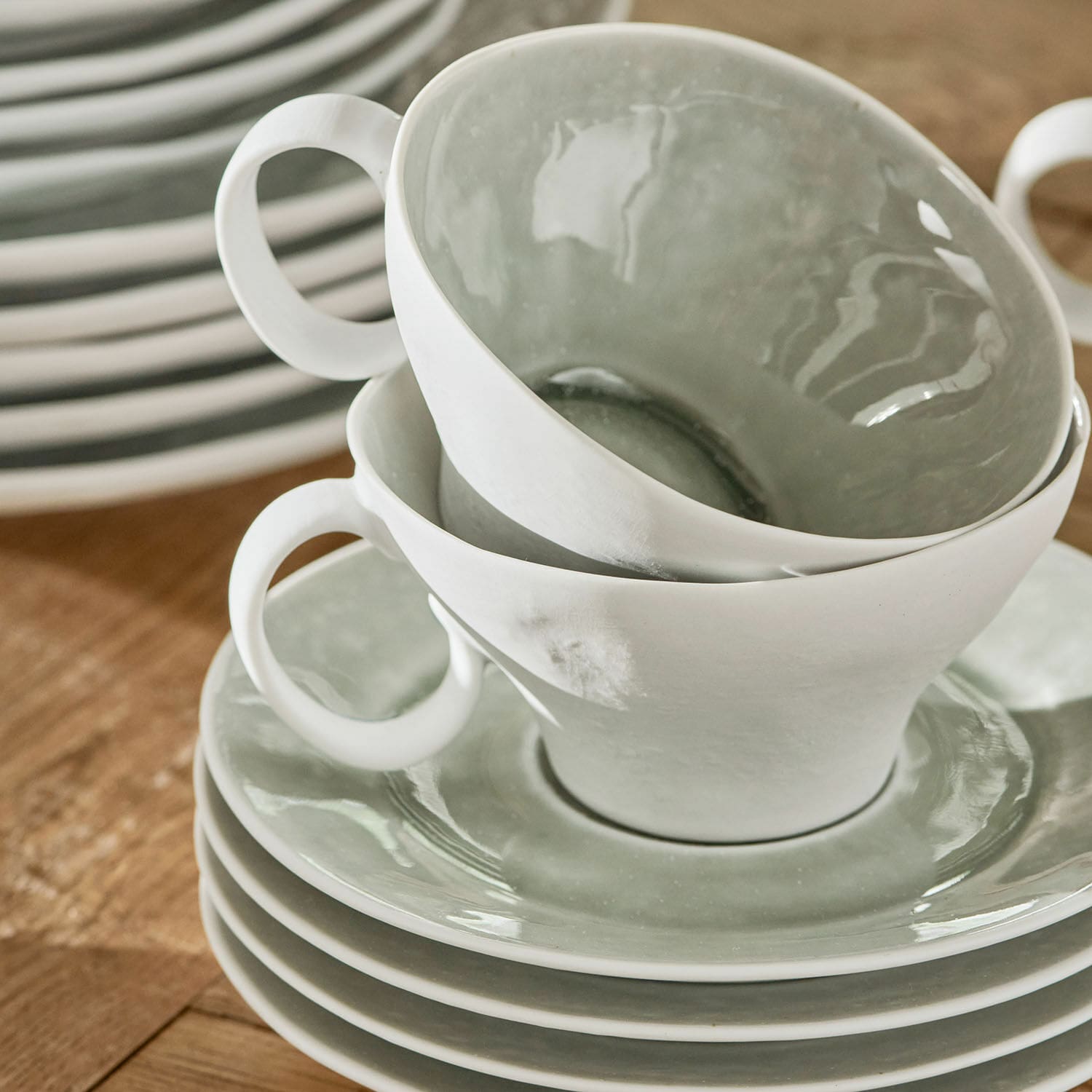 Set de 6 tazas con platillos Braganza