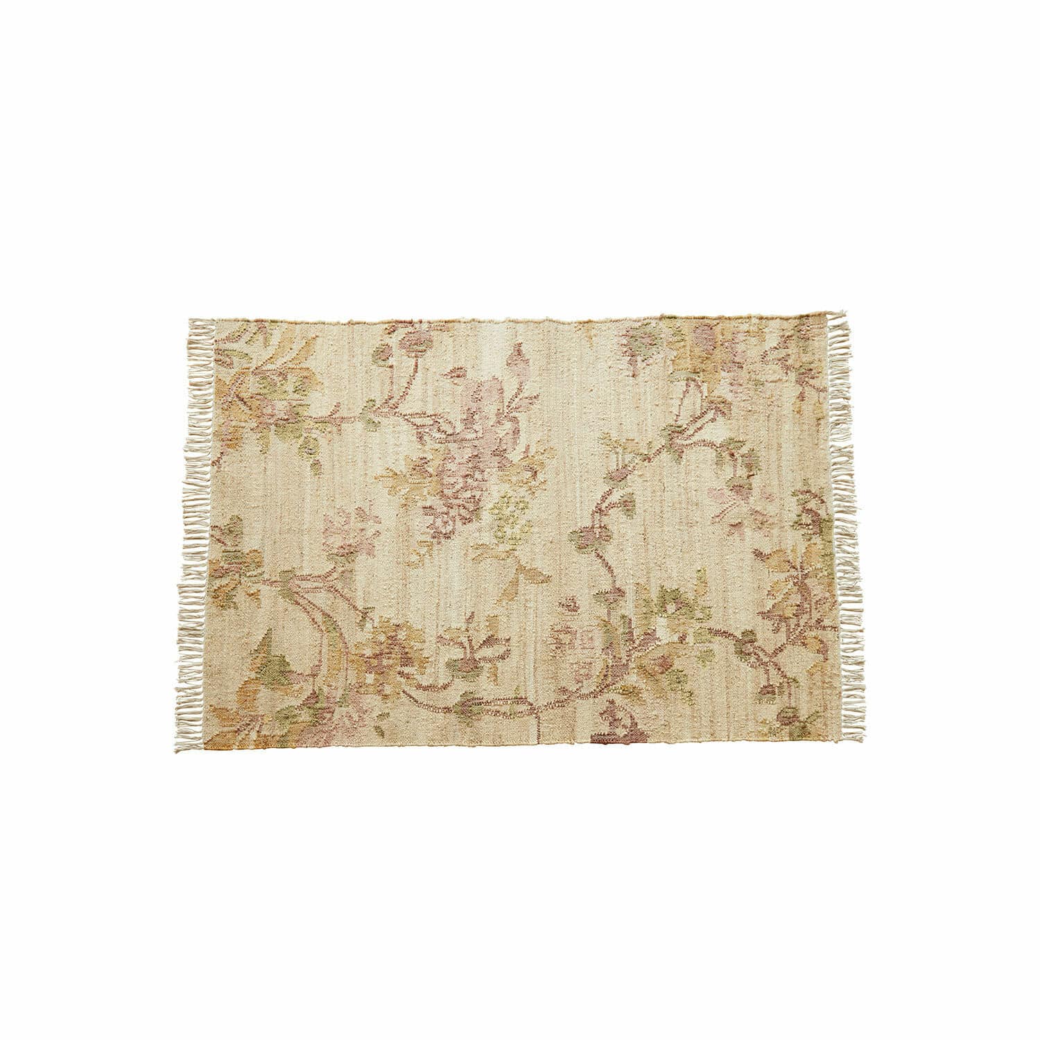 Alfombra Sernivou Alfombra beige con diseño floral y flecos, material suave, decoración para interiores