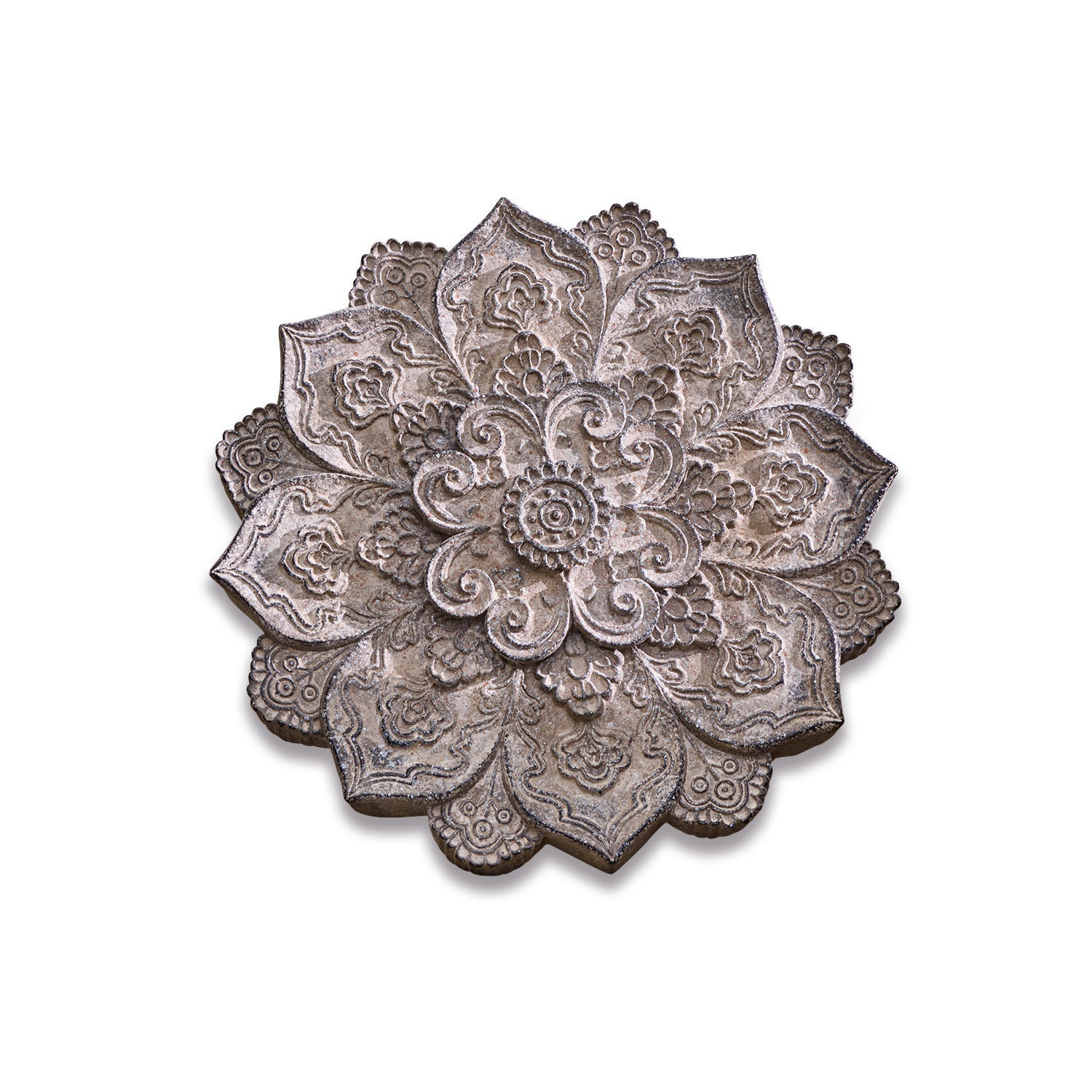 Adorno de pared Aubure Adorno de pared de madera con diseño floral en tonos gris y marrón para decoración