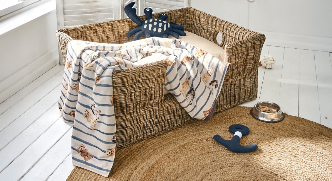Cama para perro con aire de vacaciones