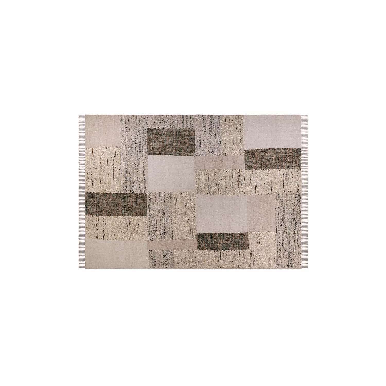 Alfombra Faircliffe Alfombra con diseño geométrico en tonos beige y marrón, material textil, decoración para el hogar