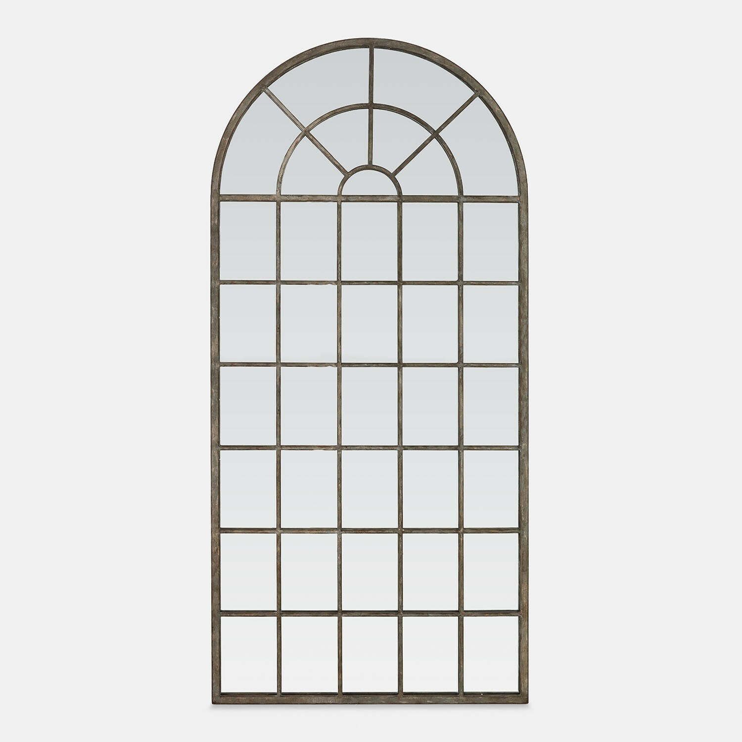 Espejo Parielle Espejo de pared grande con marco metálico marrón envejecido en forma de arco para decoración