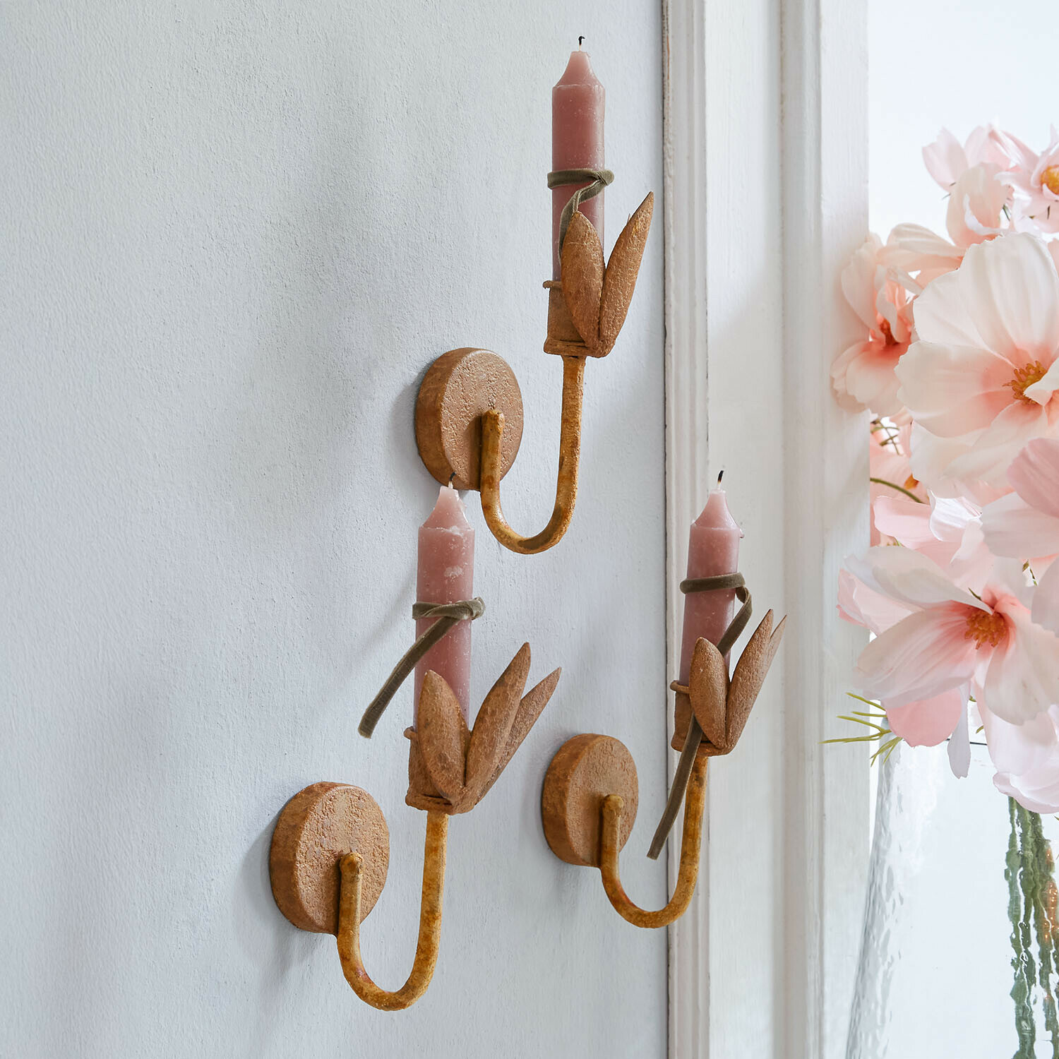 Set de 3 portavelas de pared Cressivaux