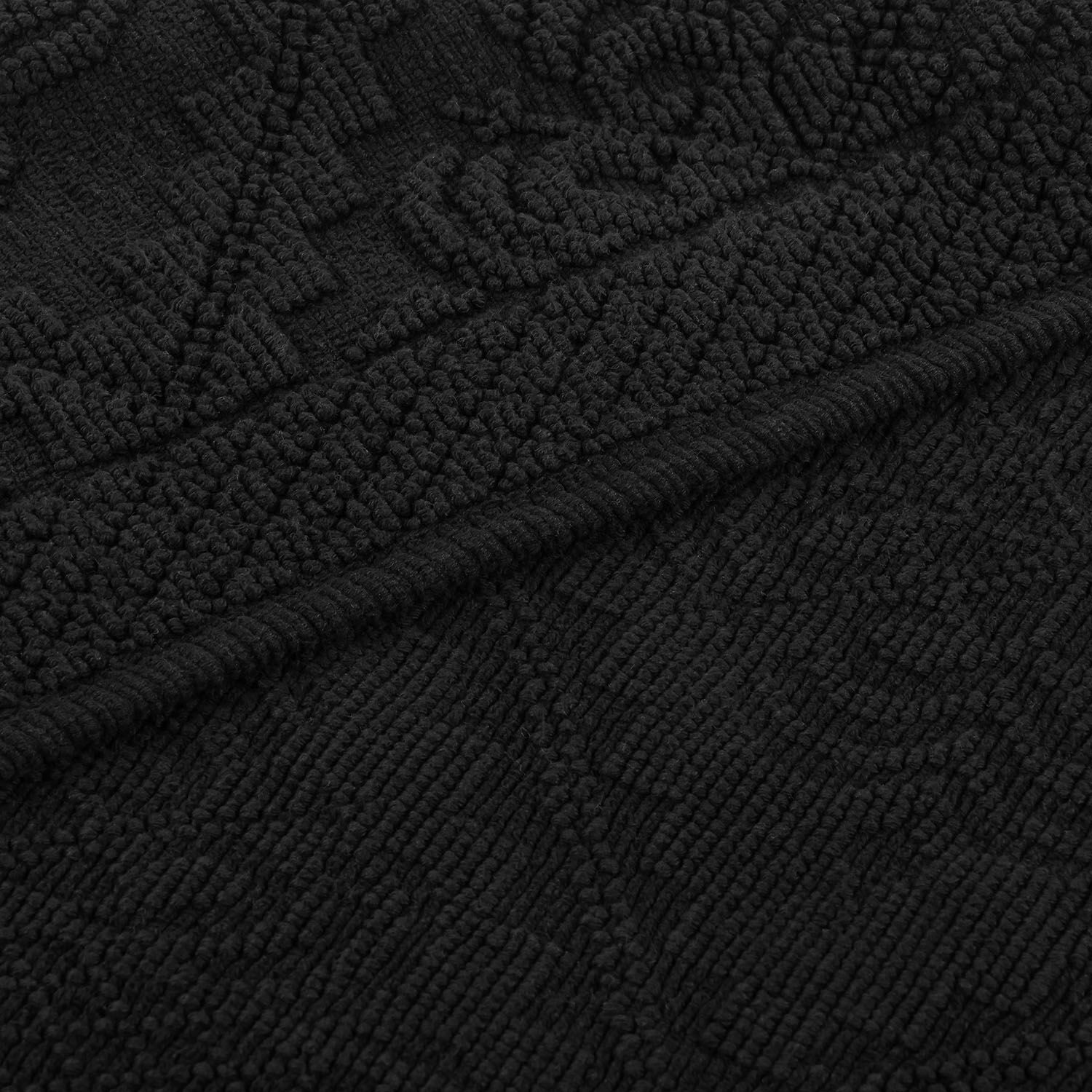 Alfombrilla de baño negra Mivorex de material absorbente, ideal para baños modernos