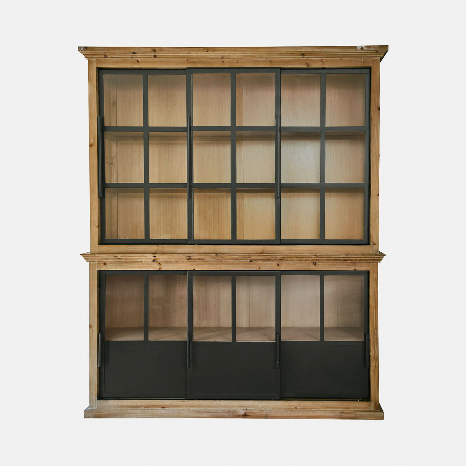 Vitrina Ulvefjord | marrón/negro | Alto/Ancho/P aprox. 220/180/45 cm Vitrina Ulvefjord | marrón/negro | Alto/Ancho/P aprox. 220/180/45 cm