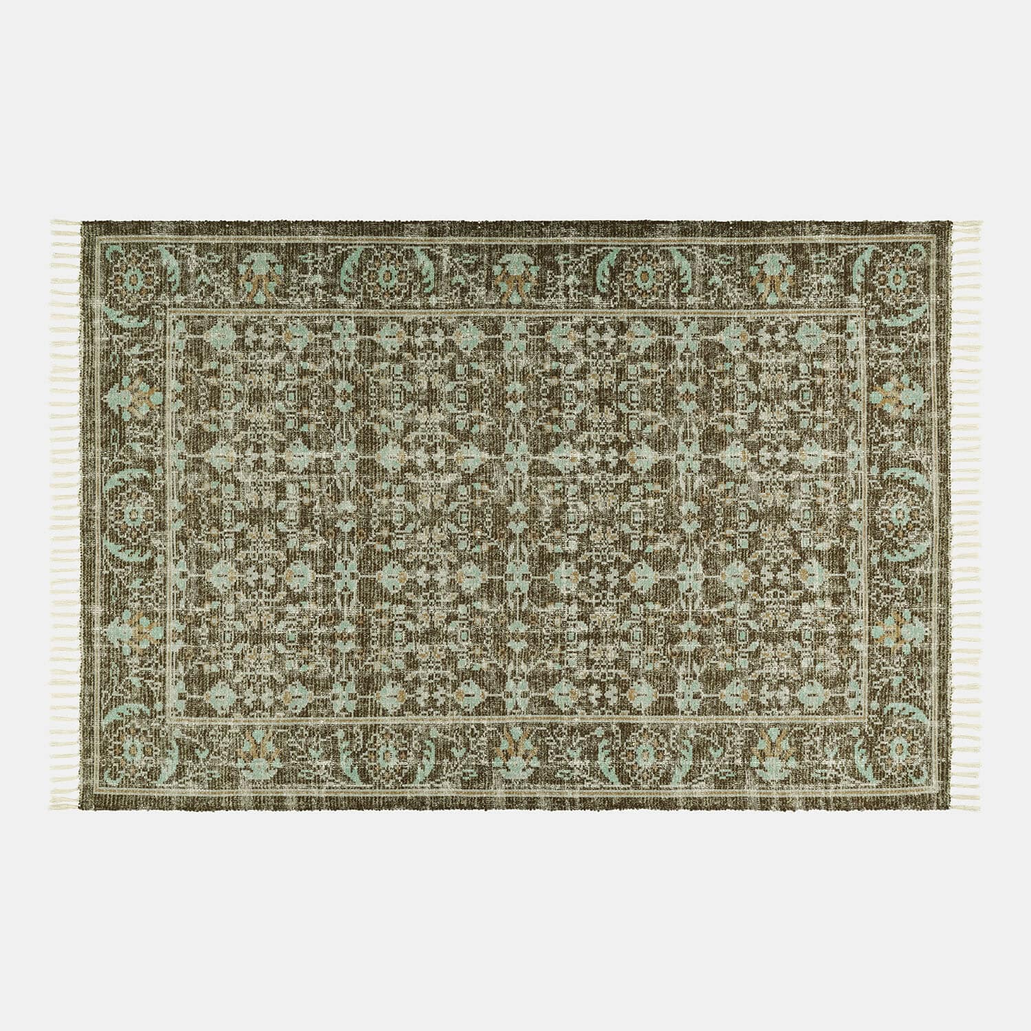 Alfombra para interior y exterior Zemira |  marrón/azul |  Alto/Ancho aprox. 200/300 cm