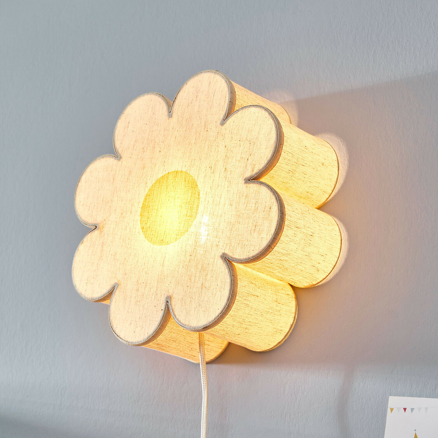 Lámpara de pared Poppeline |  beige/amarillo |  Alto/Ø aprox. 11.5/31 cm