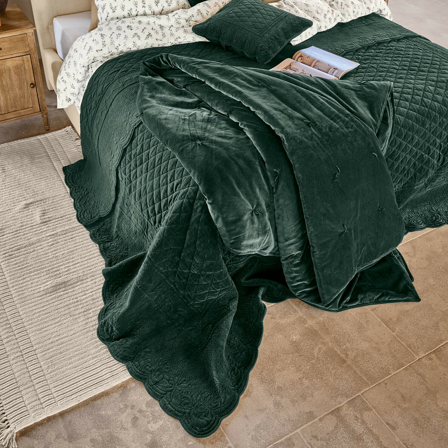 Colcha Orélisse |  verde |  Alto/Ancho aprox. 260/240 cm