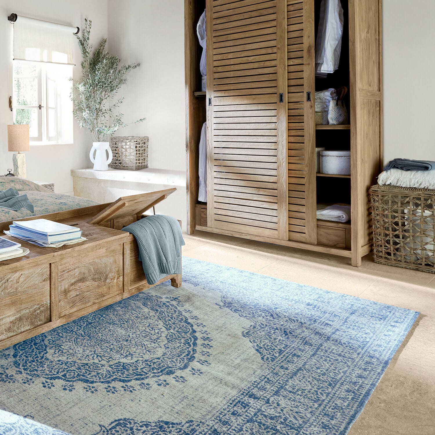 Alfombra Valecrest | azul/blanco | Alto/Ancho aprox. 140/200 cm Alfombra Valecrest | azul/blanco | Alto/Ancho aprox. 140/200 cm