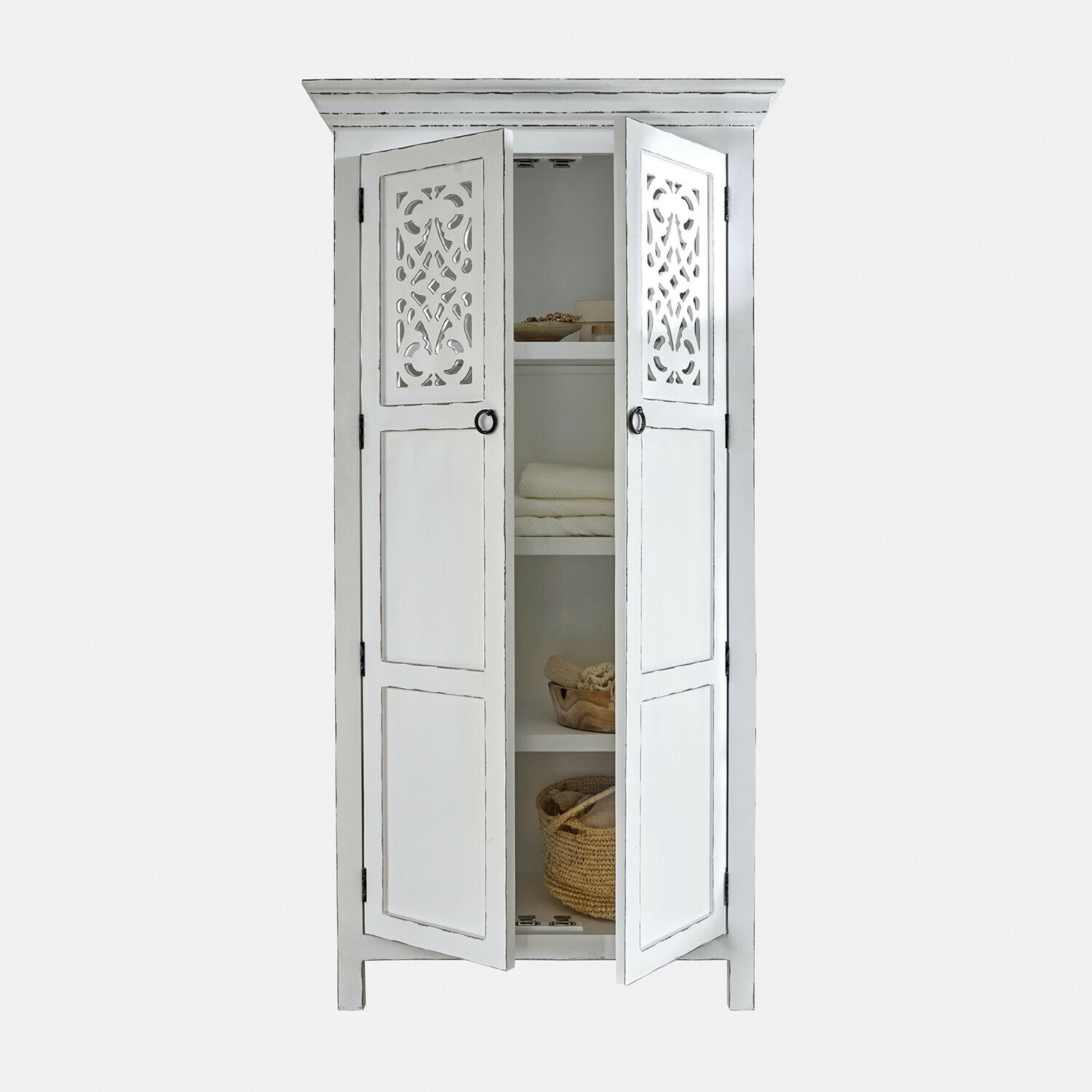 Armario Marvoux |  blanco envejecido |  Alto/Ancho/P aprox. 180/92/50 cm