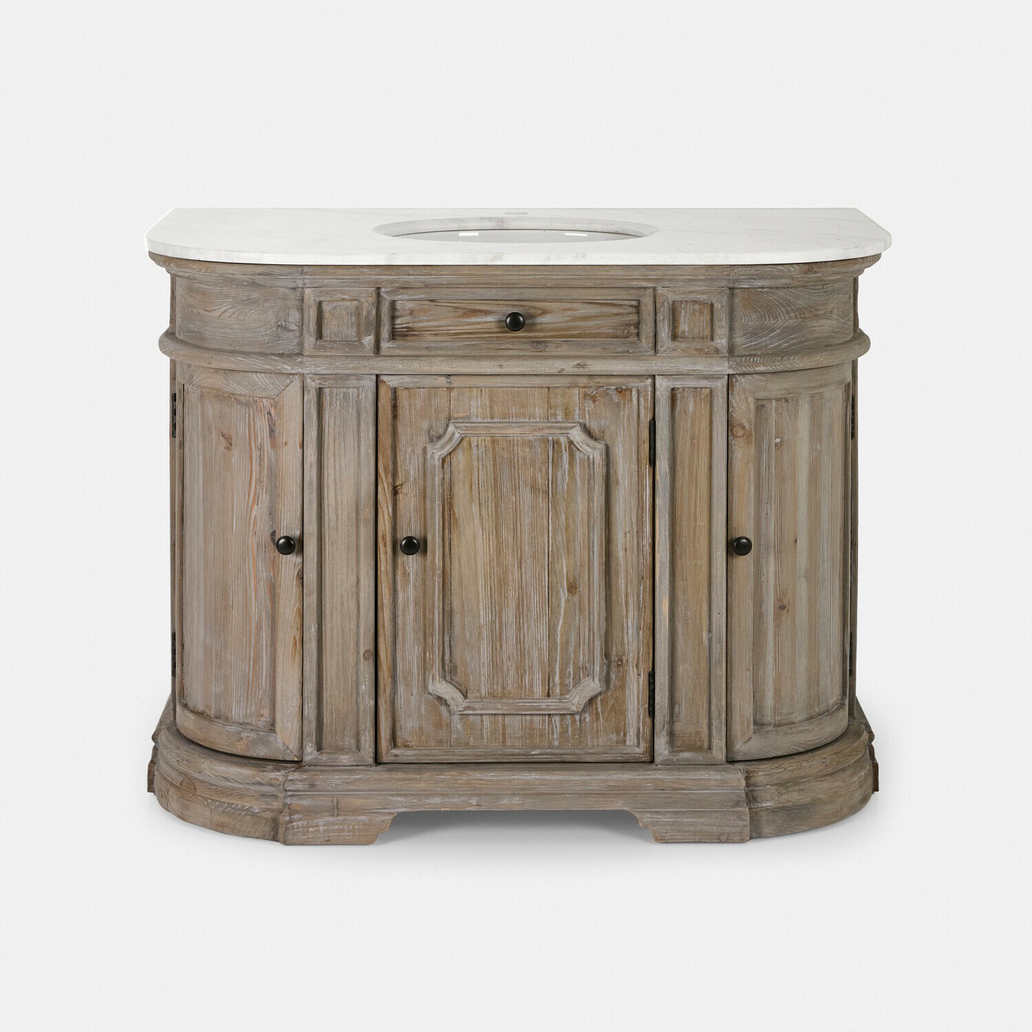Mueble de baño con lavabo Pembroke | marrón envejecido/blanco | Alto/Ancho/P aprox. 85/110/60 cm Mueble de baño con lavabo Pembroke | marrón envejecido/blanco | Alto/Ancho/P aprox. 85/110/60 cm