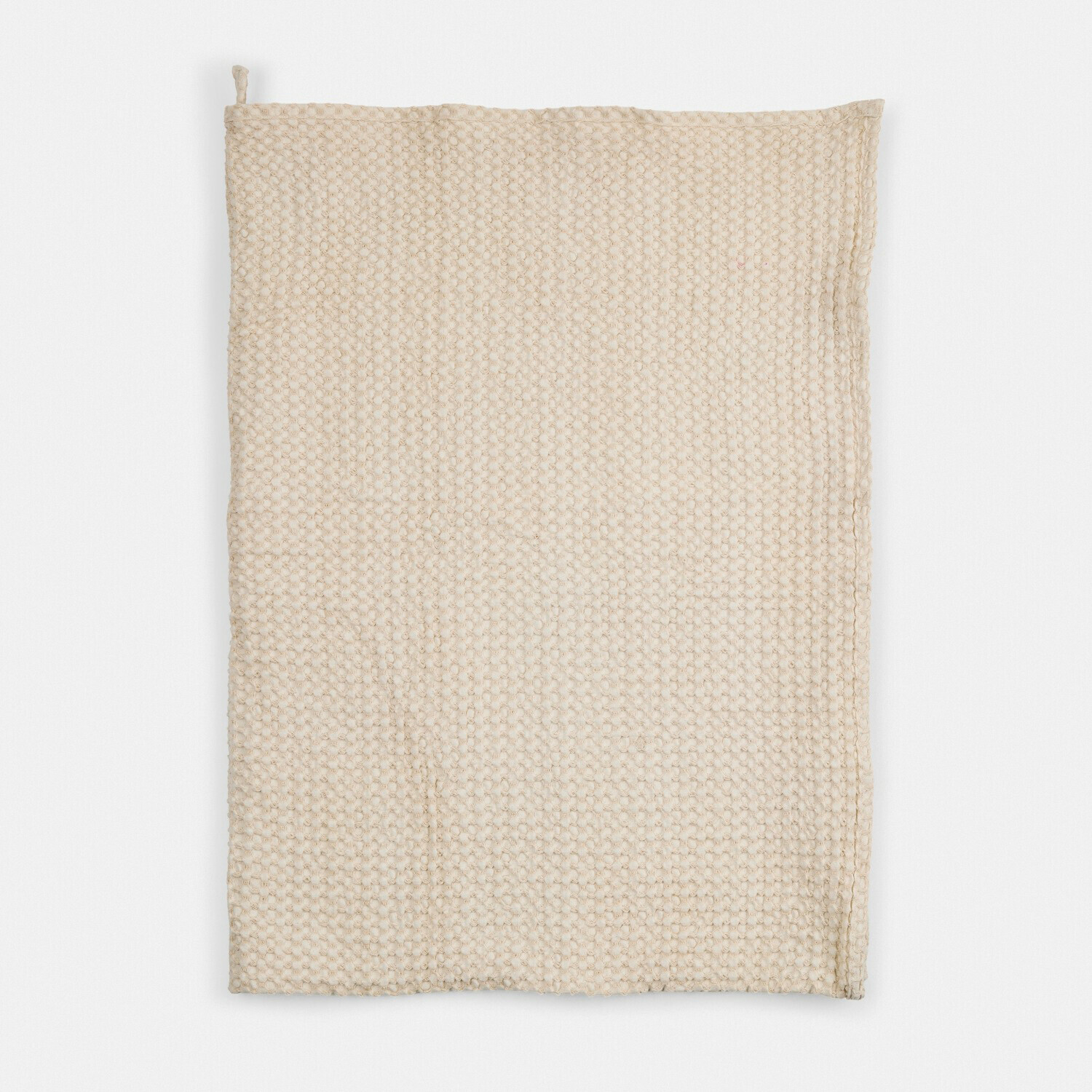 beige Toalla de baño beige Maralei de algodón suave con textura de panal