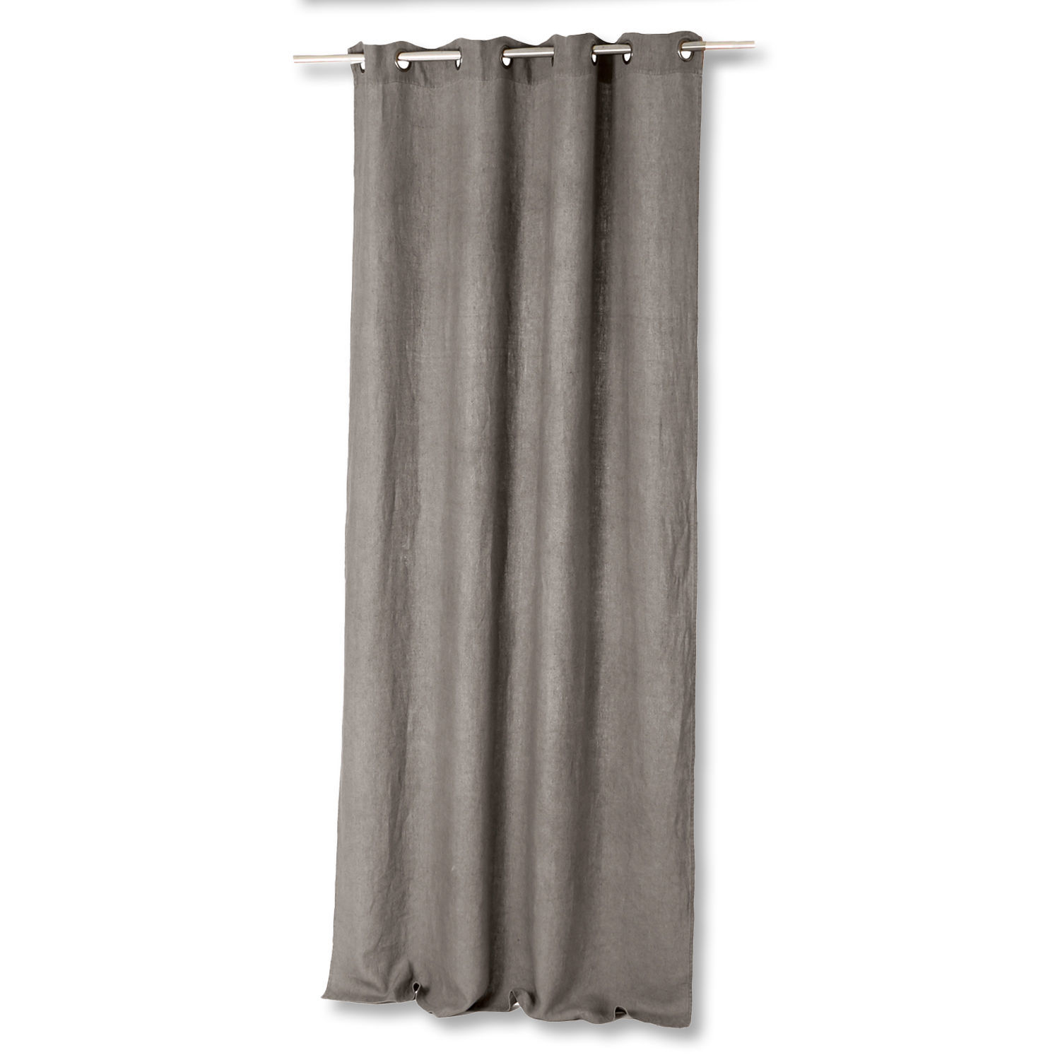 gris Cortina Salinas gris de lino con ojales metálicos, decoración de ventana para salón y dormitorio