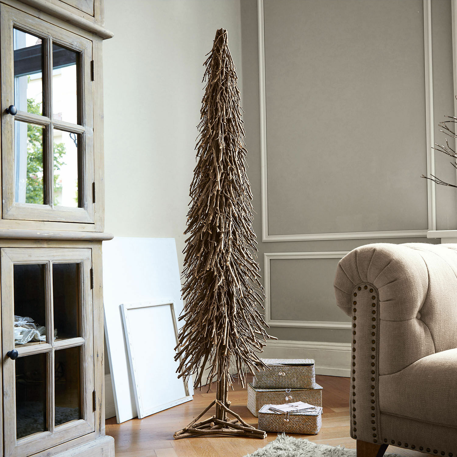 Árbol decorativo Sullivan Árbol decorativo de ramas marrones naturales para interiores, adorno para salón