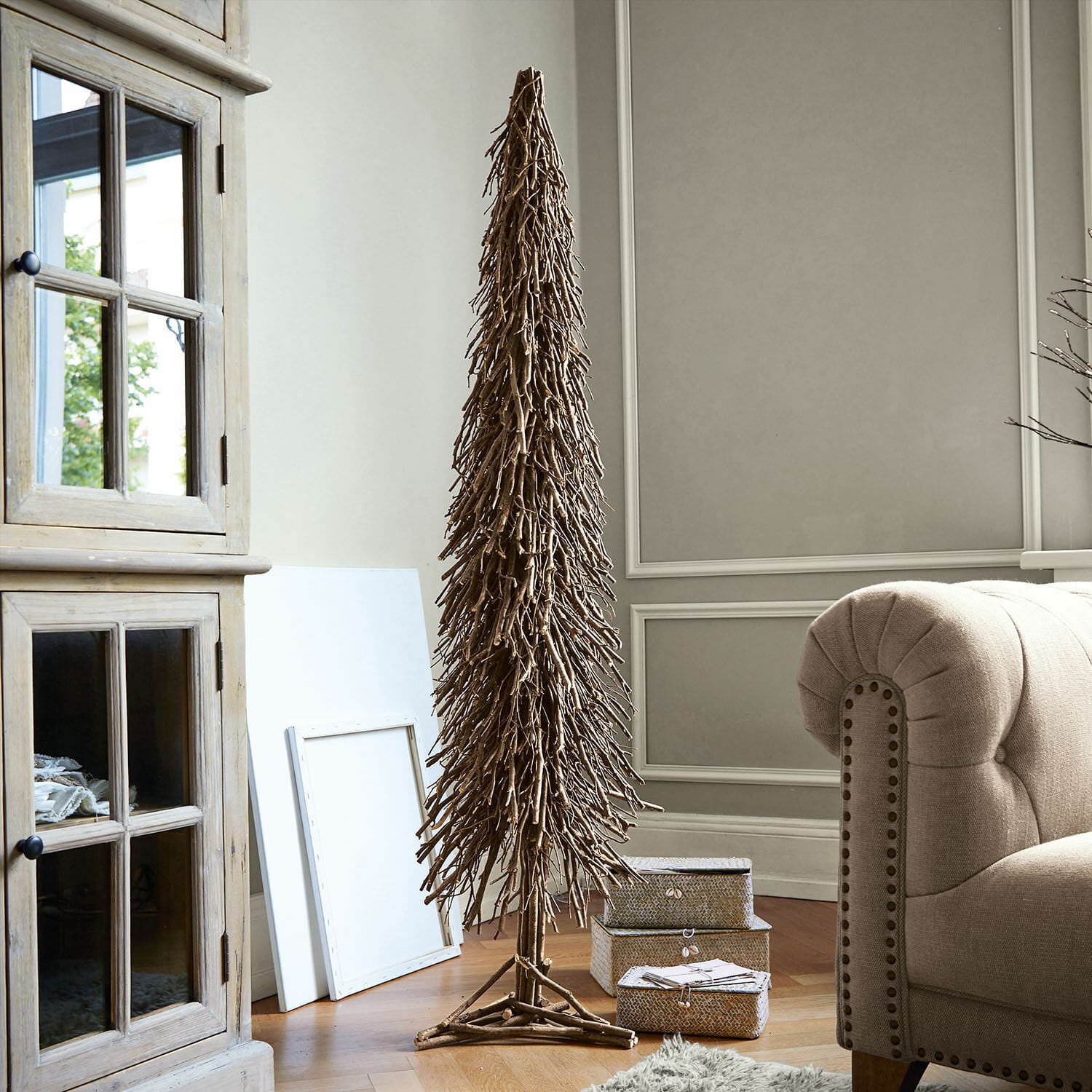 Árbol decorativo Sullivan Árbol decorativo de ramas marrones naturales para interiores, adorno para salón