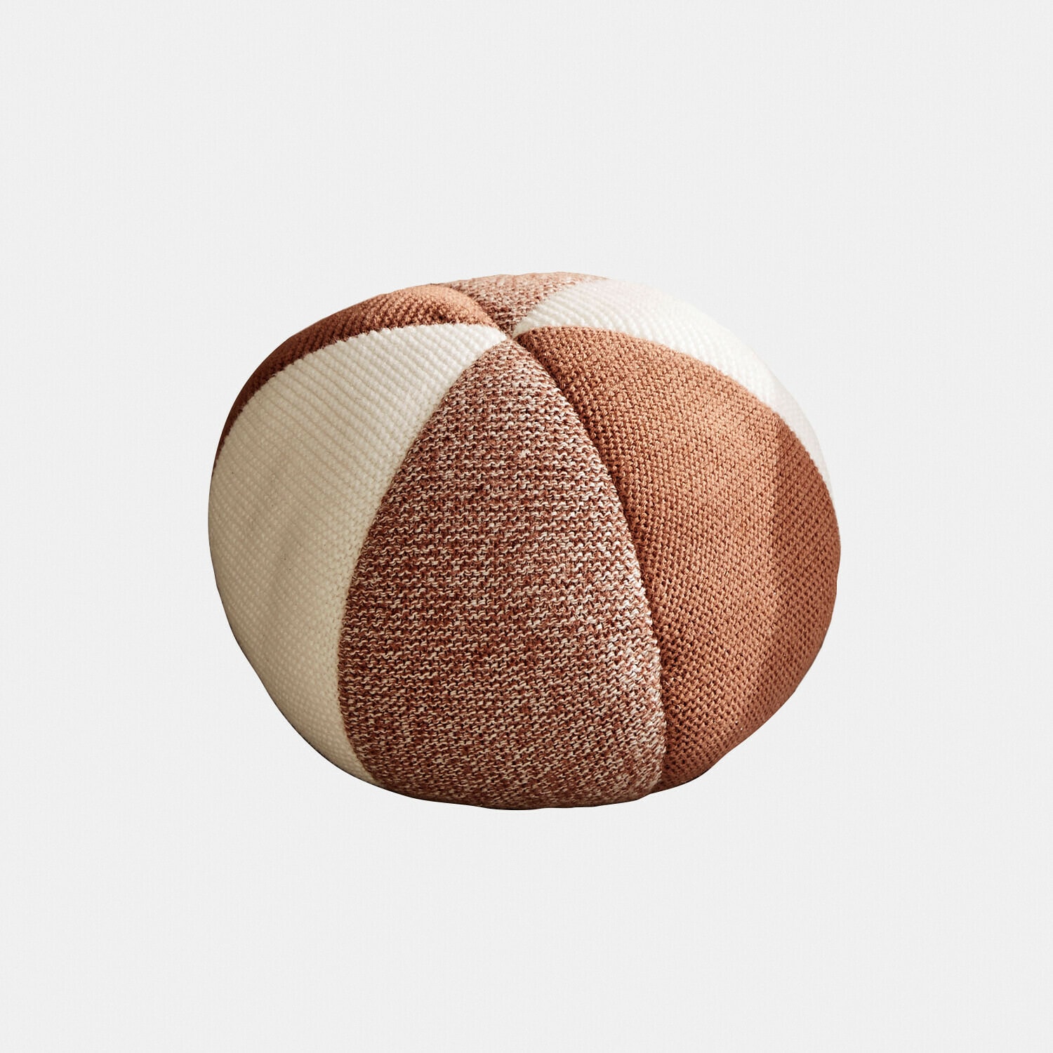 Juguete para perros Wuffari Cojín redondo de punto en tonos marrón y crema, ideal para decorar salón o dormitorio