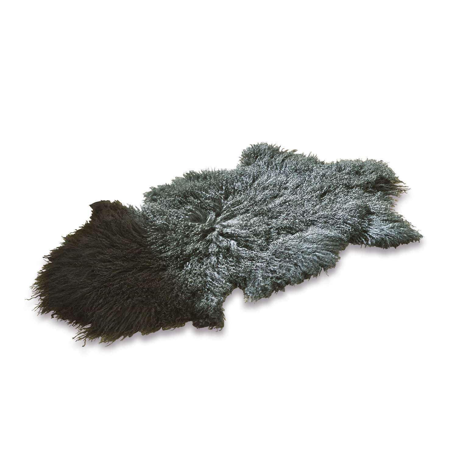 Piel de cordero verde suave con pelo largo, alfombra natural para interiores, accesorio acogedor