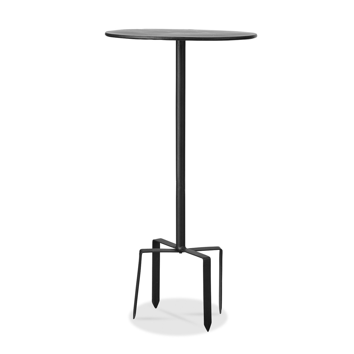 negro Mesa auxiliar Fermont negra de metal con diseño minimalista, ideal para interiores modernos.
