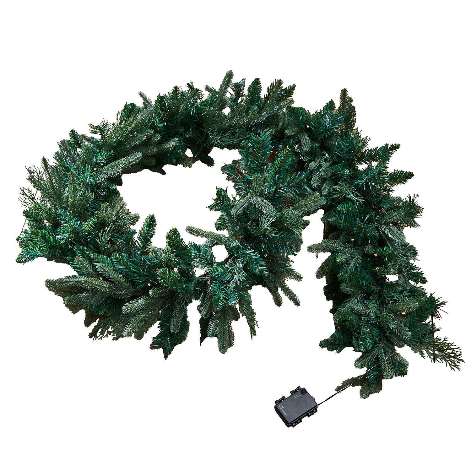 Guirnalda LED Solvika Corona navideña artificial verde de ramas de abeto con luces LED a pilas