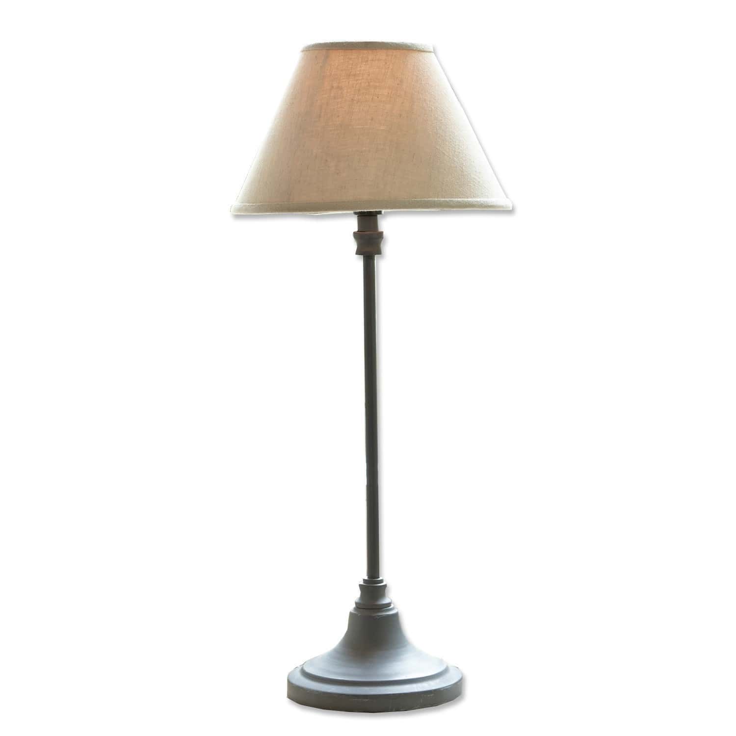 beige/gris Lámpara de mesa Swindon con base metálica gris y pantalla beige para sala de estar