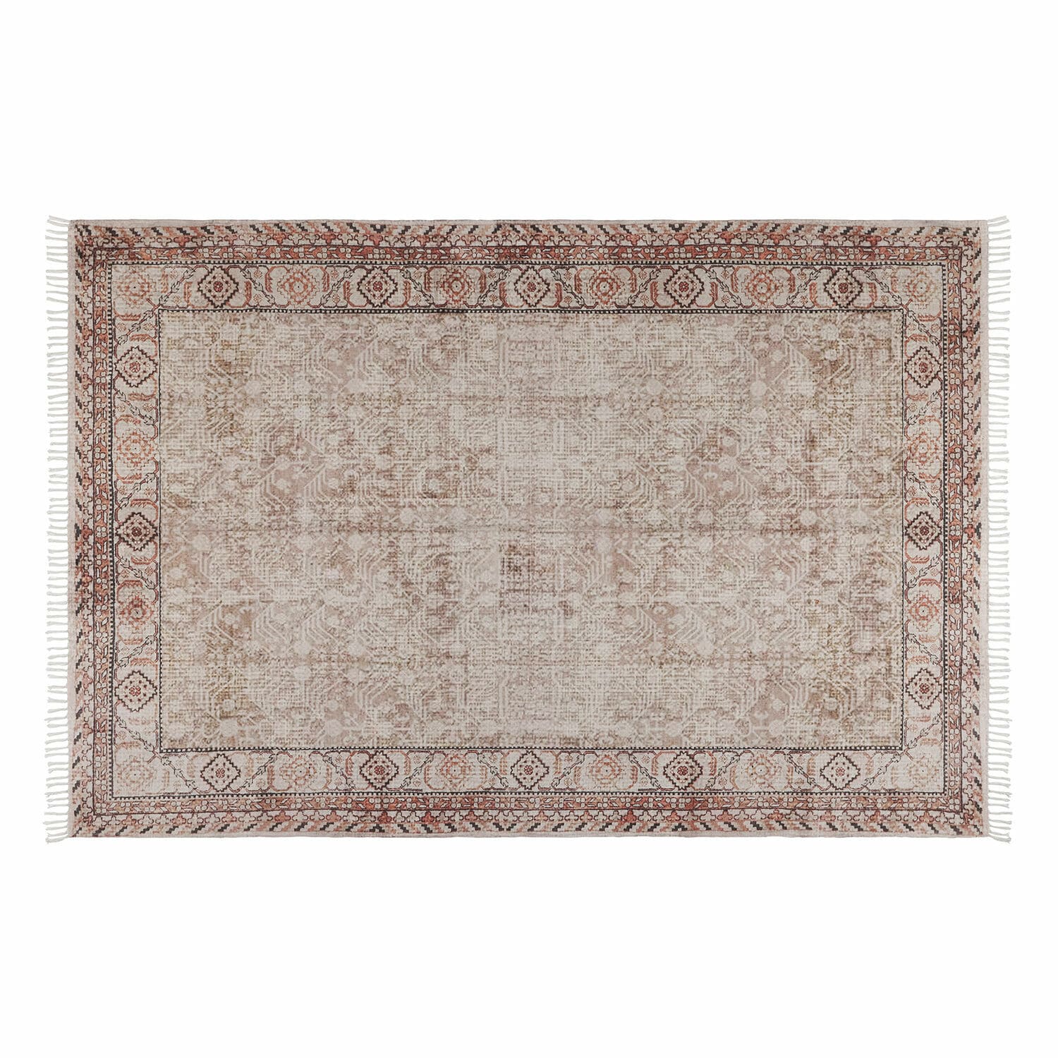 Alfombra outdoor Bunbury marrón beige con diseño sutil, resistente para terraza o jardín