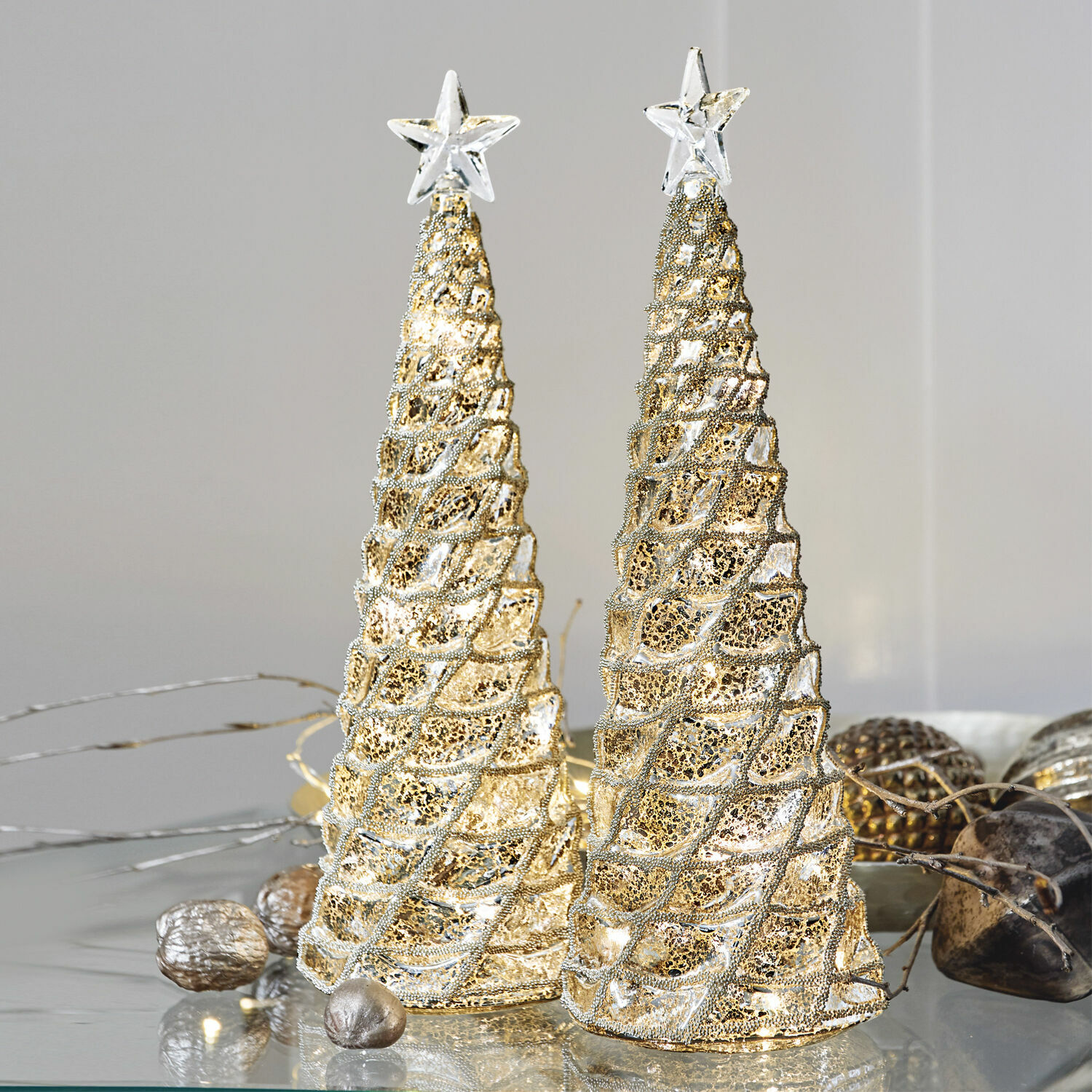 Árbol decorativo set de 2 Glitter