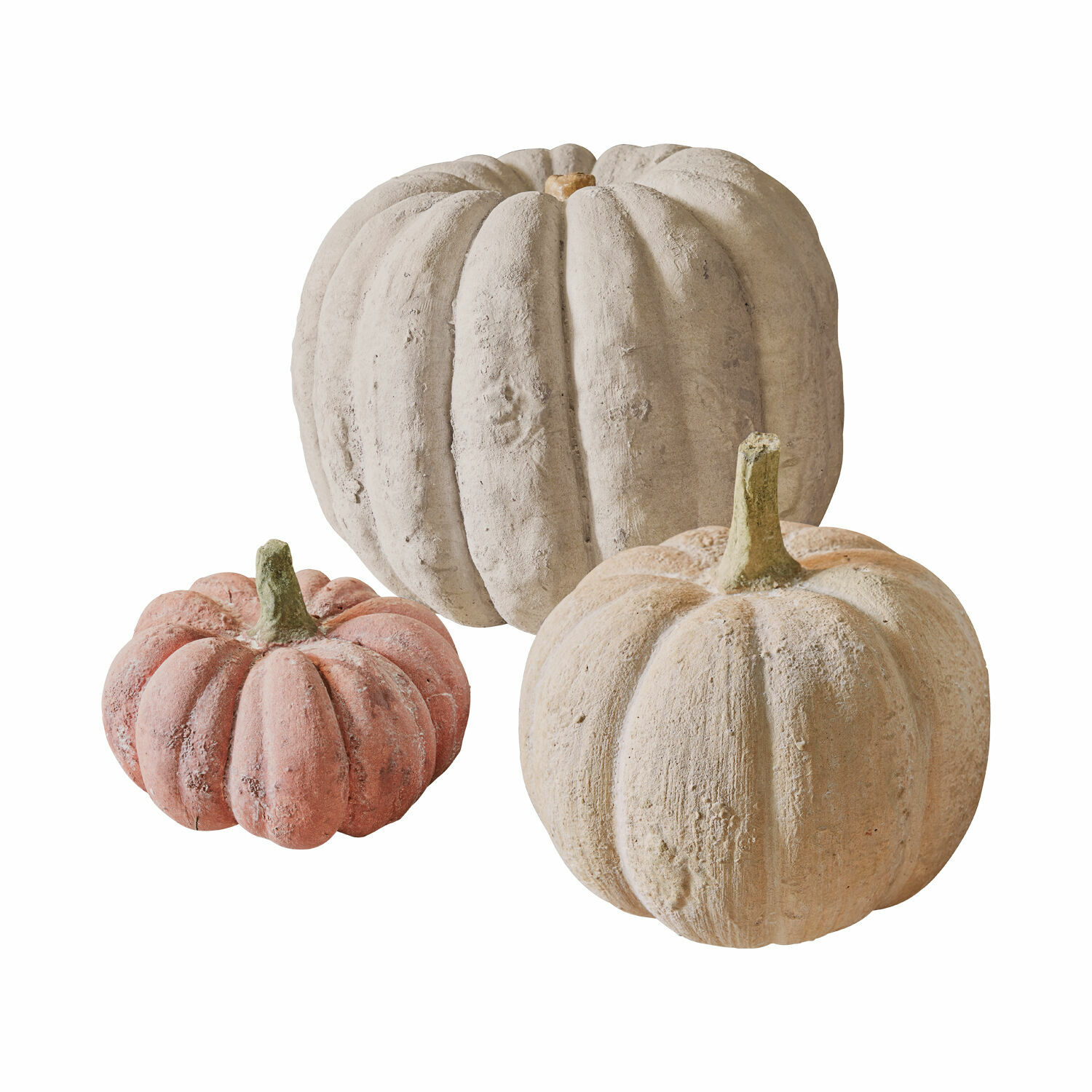 multicolor Conjunto de 3 calabazas decorativas de hormigón en colores naturales para decoración otoñal